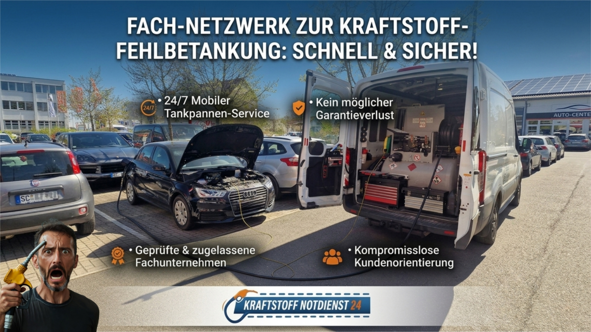 ⛽ Falsch getankt? Warum unser bundesweiter Verbundpartner Netzwerk zugelassener Abpumpdienste die einzige sichere Wahl ist.