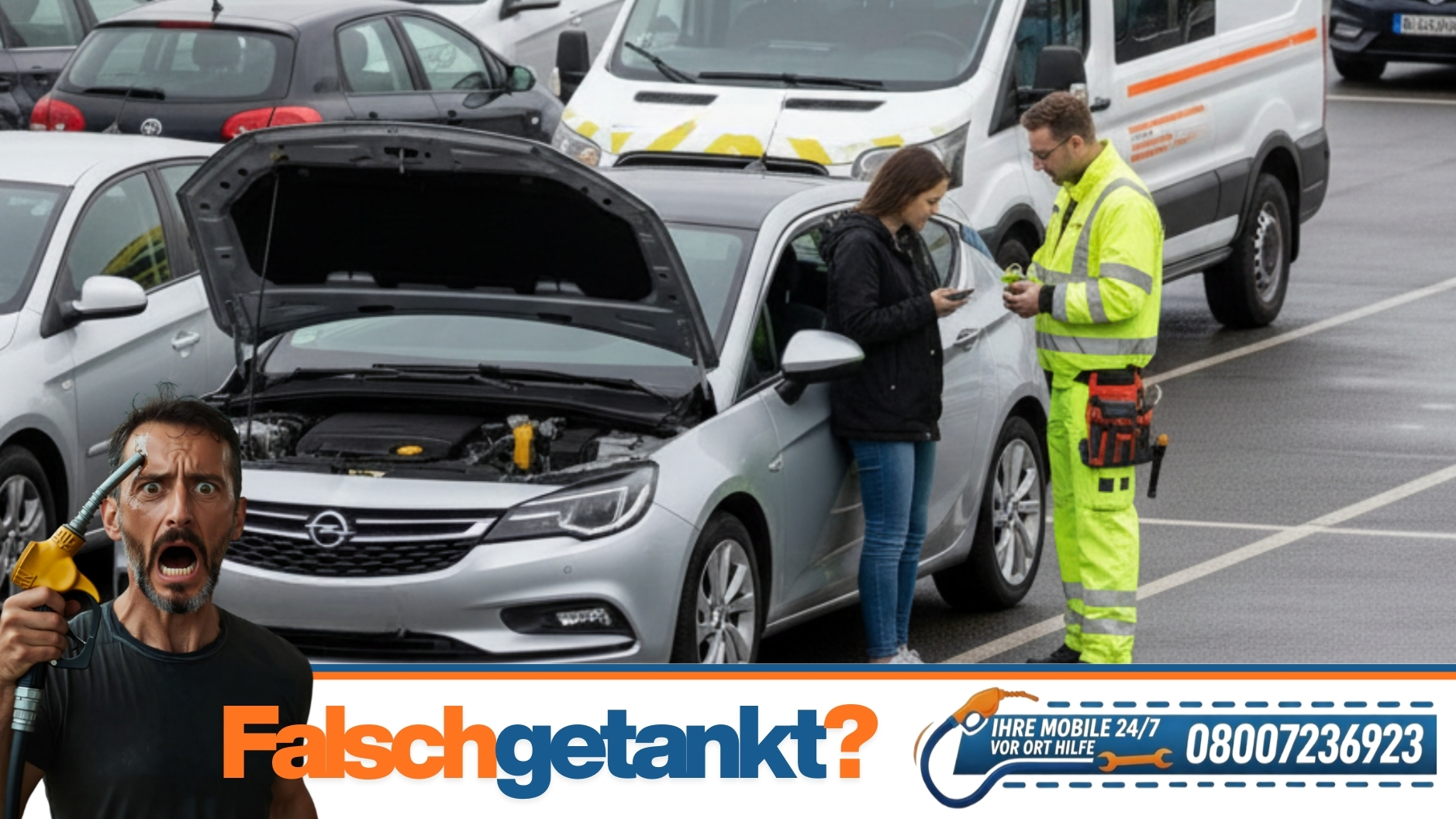 ⛽ Falsch getankt in Haan? 📞 08007236923, Mobile 24/7 Soforthilfe