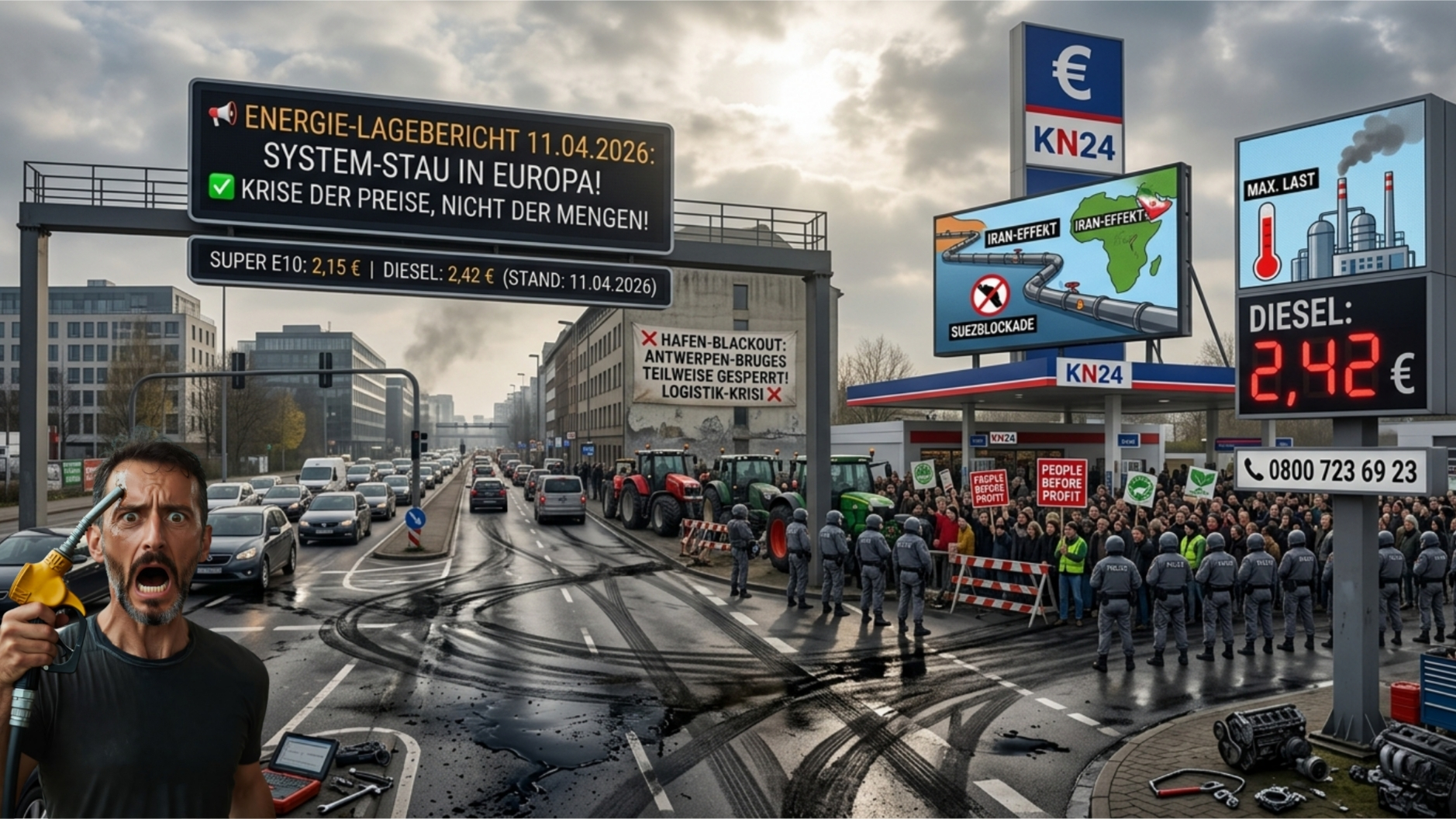 📉 Lagebericht 11.04.2026: System-Stau in Europa, Hafen-Blockade und Versorgungs-Fragilität 📞 0800 7236923