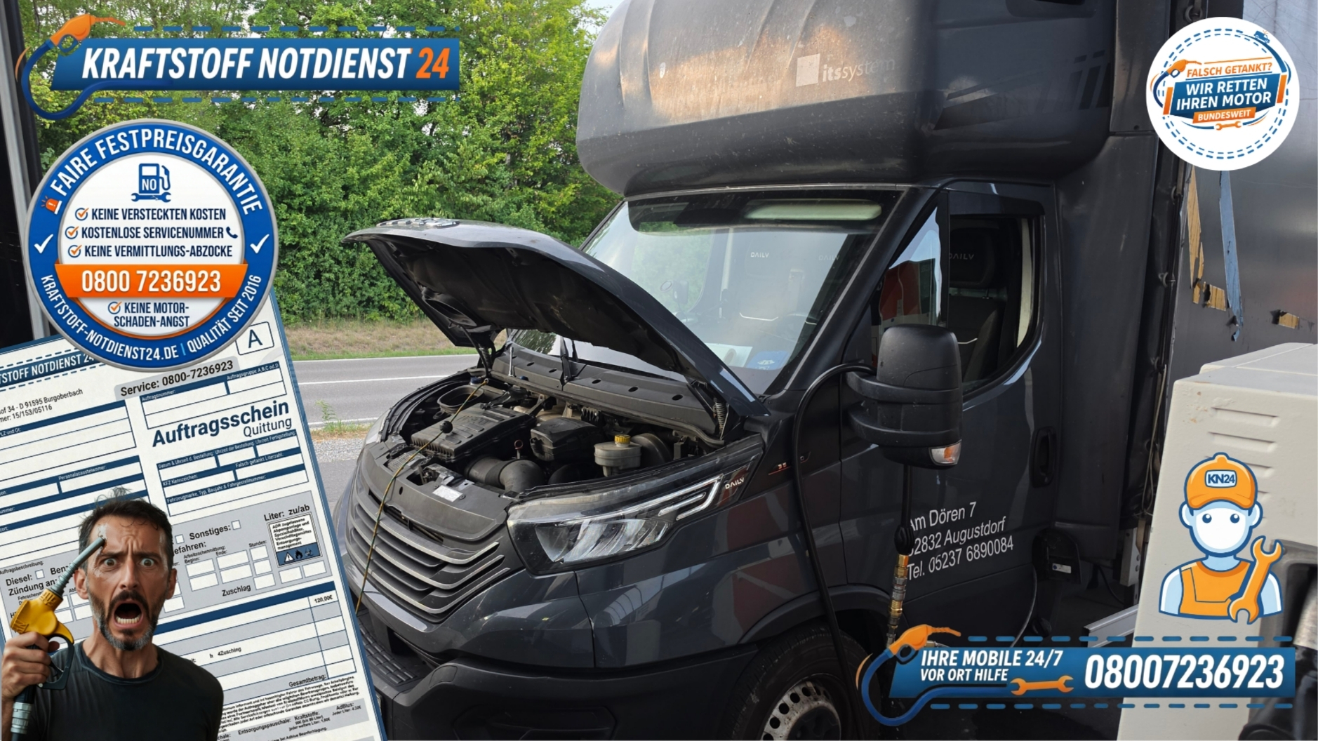 🚚 Iveco Daily: Falsch getankt in Ehingen (Donau)? 📞 08007236923