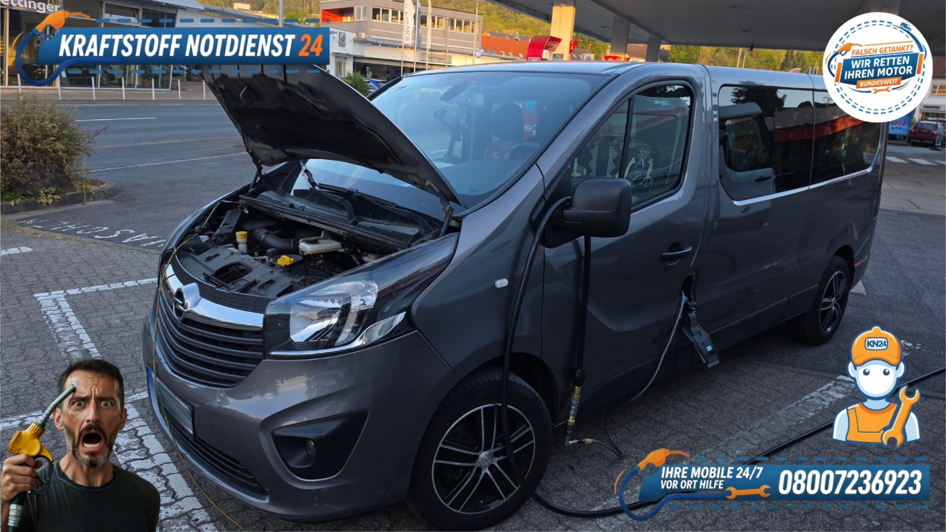 🚗 Opel Vivaro: Benzin statt Diesel getankt in Marktredwitz? 📞 08007236923