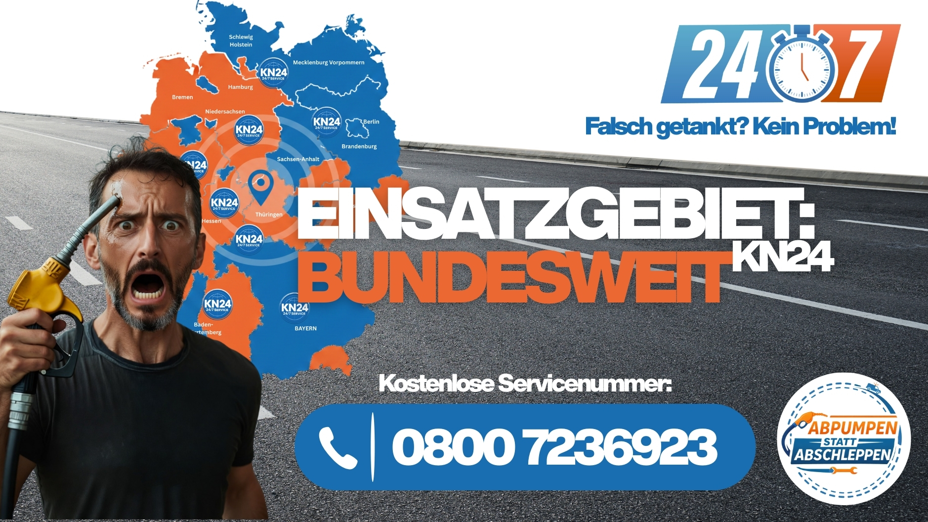 ⛽ Einsatzgebiet & Service: Bundesweite Soforthilfe vor Ort
