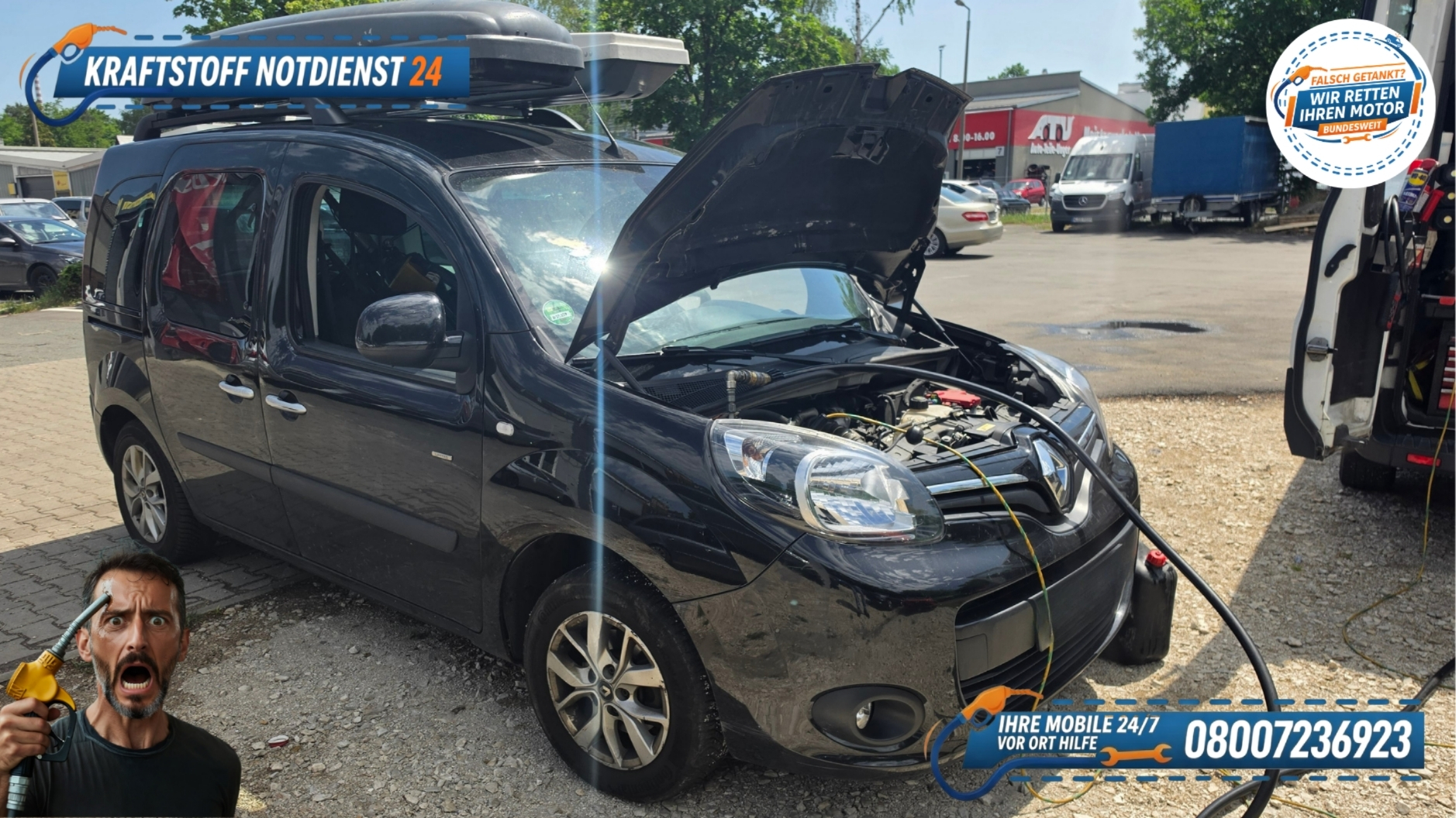 ⛽ Renault Kangoo falsch getankt in Nürnberg? Schnelle Hilfe ohne Werkstatt-Zwang! 📞 08007236923