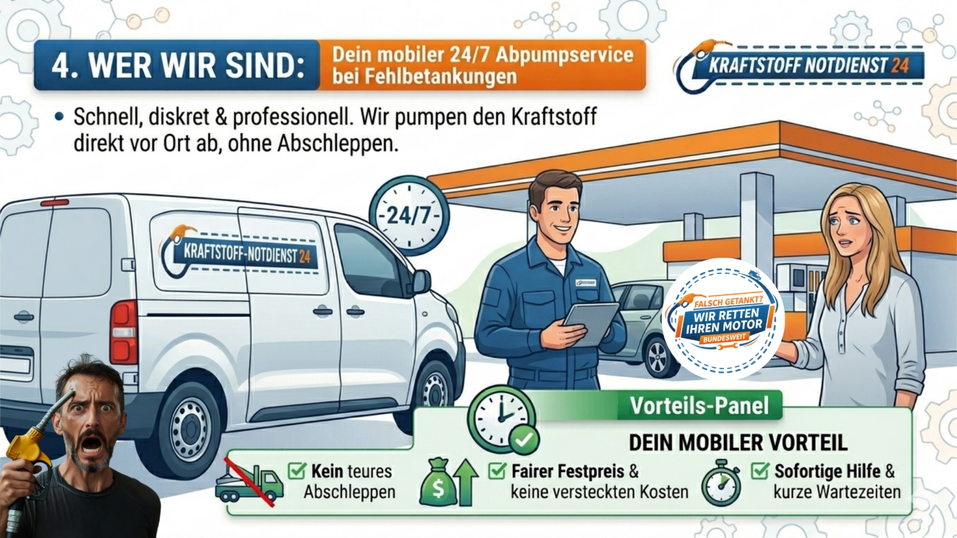 ⛽ WER WIR SIND: Dein mobiler 24/7 Abpumpservice, 📞 08007236923