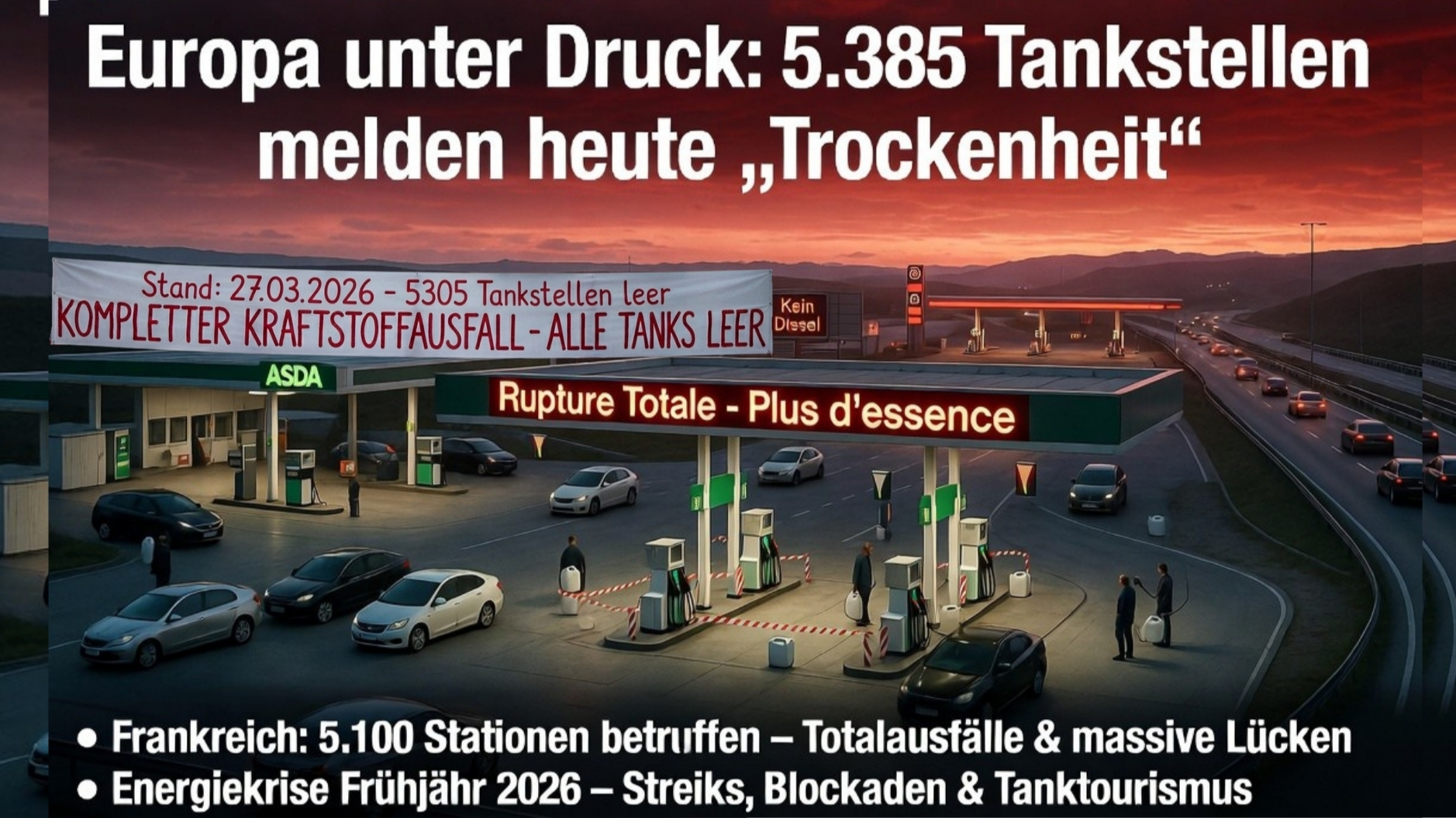 🌐 Europa unter Druck: 5.385 Tankstellen melden heute „Trockenheit“ 🚨