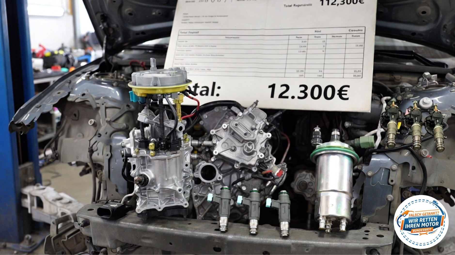 ⛽ Falsch getankt: Warum die Werkstatt alles tauschen muss (will), und wie Sie 10.000 € sparen