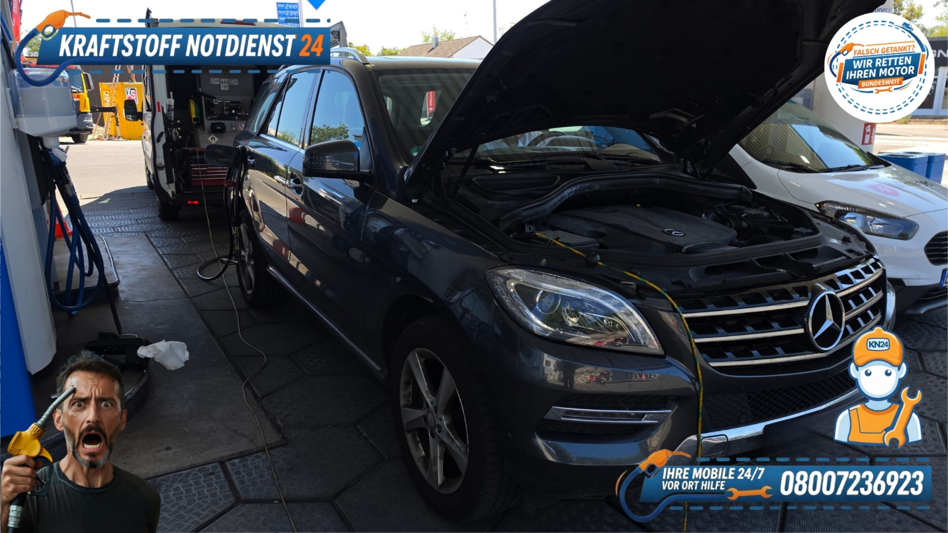 🚗 Mercedes ML: Benzin statt Diesel getankt in Herzogenaurach? 📞 08007236923