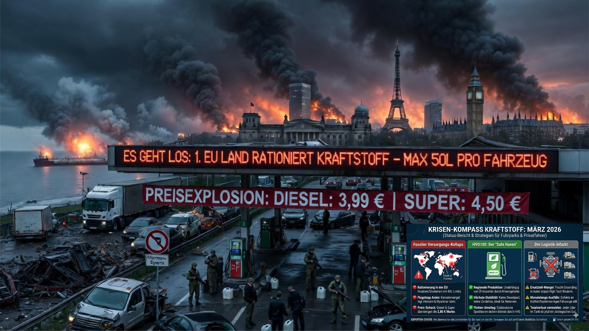 🌐 Es geht los: Das Ende der energetischen Naivität, Erstes EU-Land rationiert Sprit!