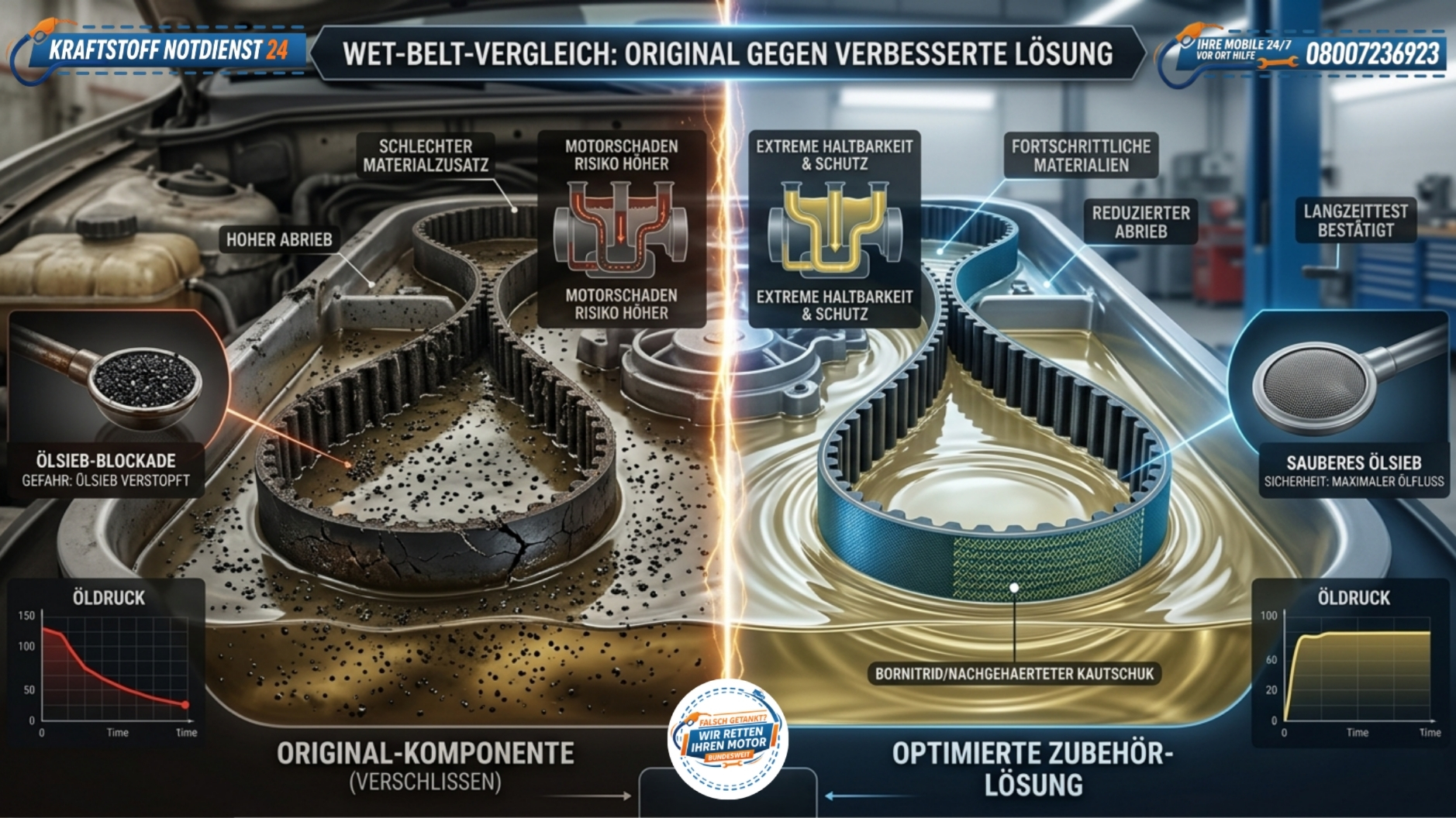🛠️ Mehr Sicherheit: Optimierte Zubehör-Zahnriemen stoppen die Wet-Belt-Gefahr