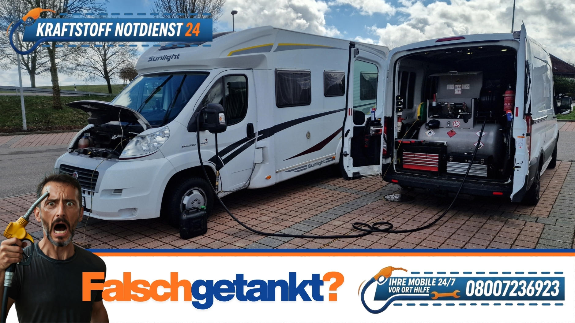 ⛽ Benzin statt Diesel falsch getankt in Rot am See? 24/7 Mobiler Notdienst! 📞 08007236923