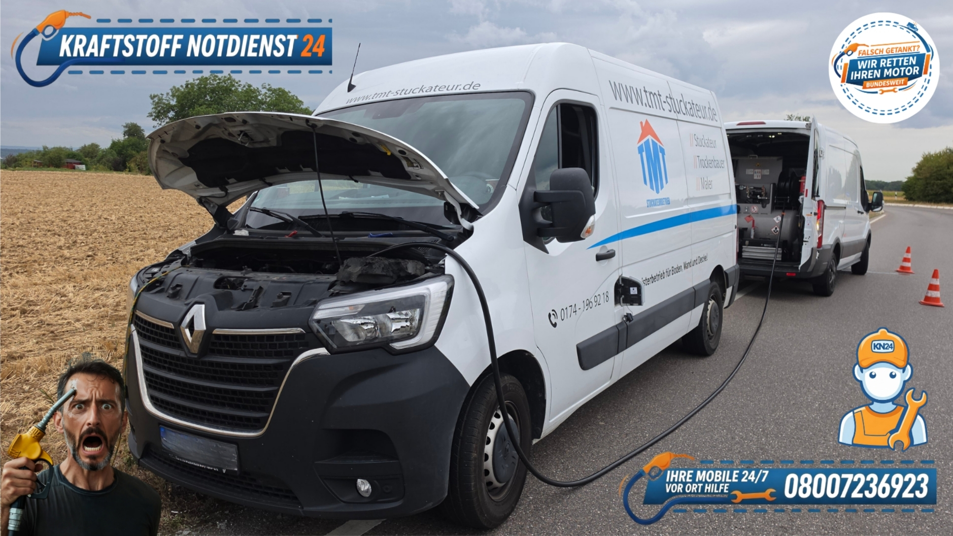 🚗 Renault Trafic: Benzin statt Diesel getankt und gefahren in Ottmarsheim? 📞 08007236923