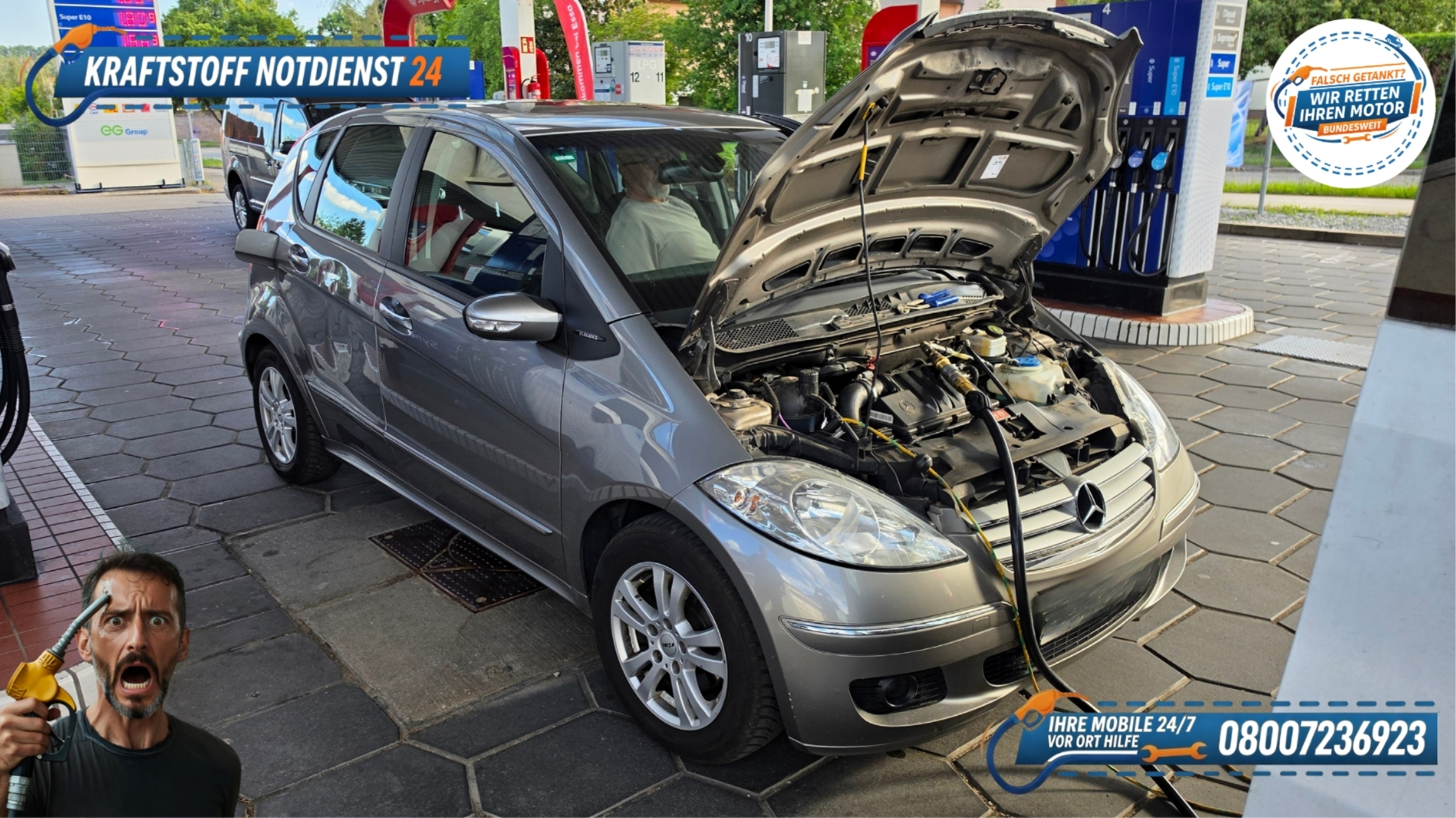 ⛽ Mercedes A-Klasse falsch getankt in Hilpoltstein? Benzin in Diesel! 📞 08007236923