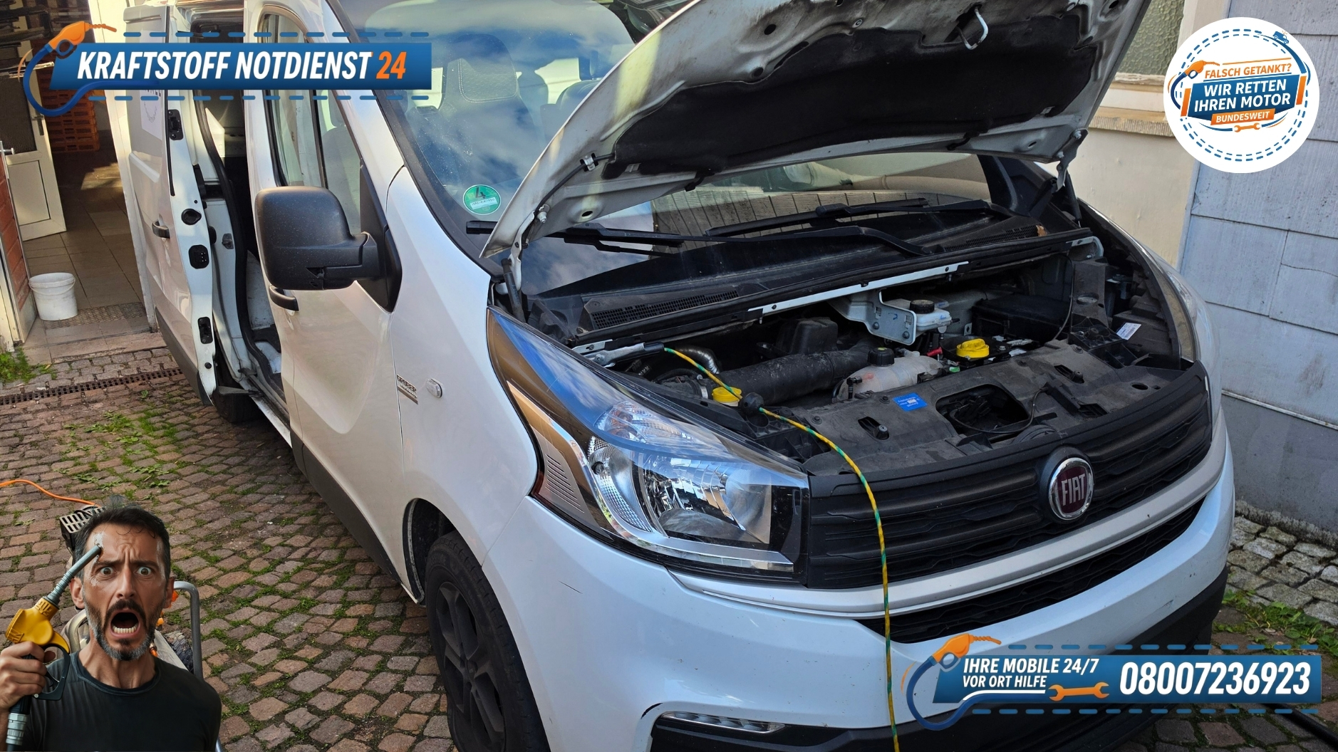 ⛽ Fiat Talento falsch getankt in Naila: 10 Liter AdBlue im Diesel-Tank! 📞 08007236923