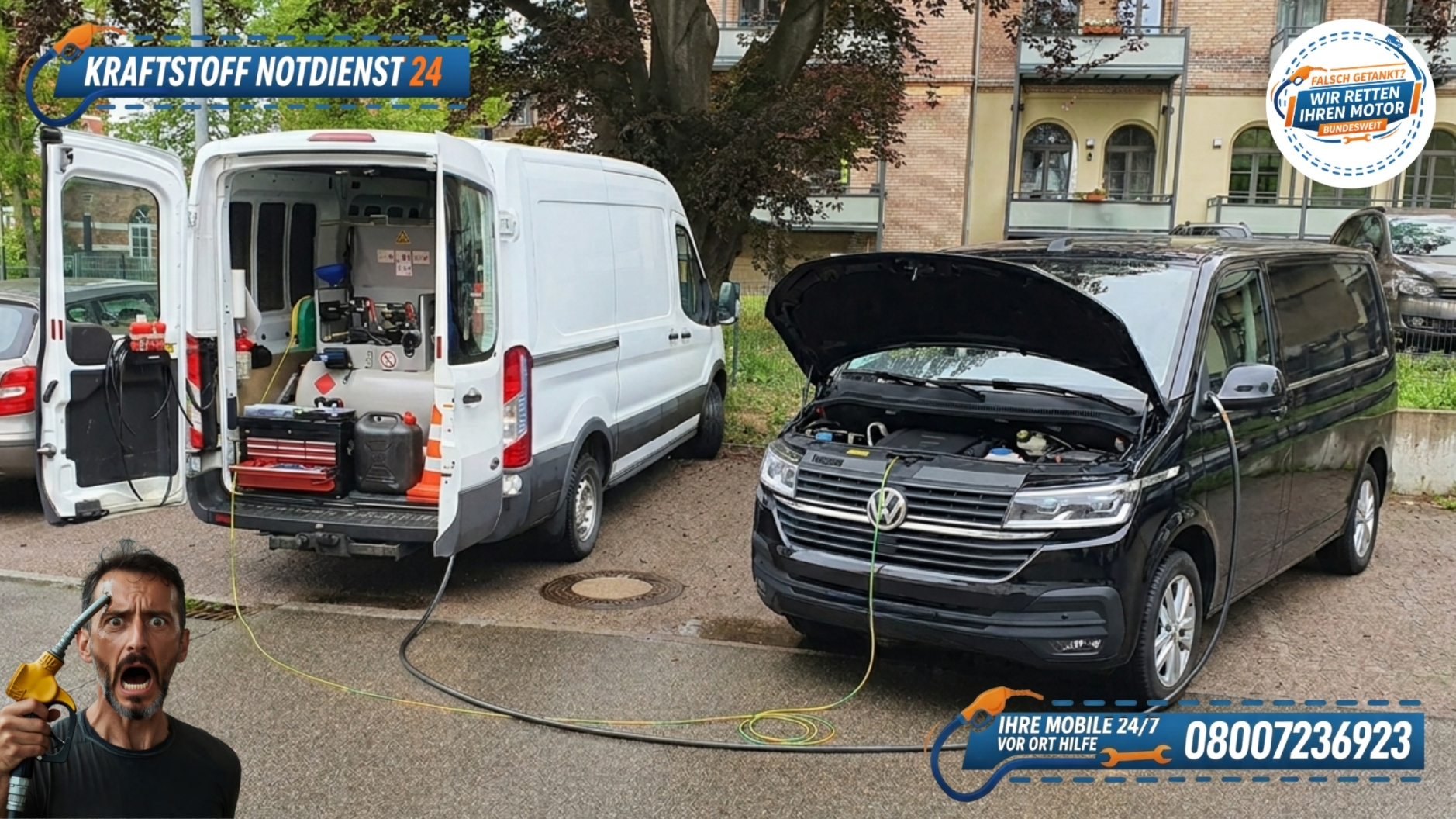 ⛽ VW Bus falsch getankt in Nürnberg-Langwasser und gefahren? Schnelle Hilfe ohne Werkstatt-Zwang! 📞 08007236923