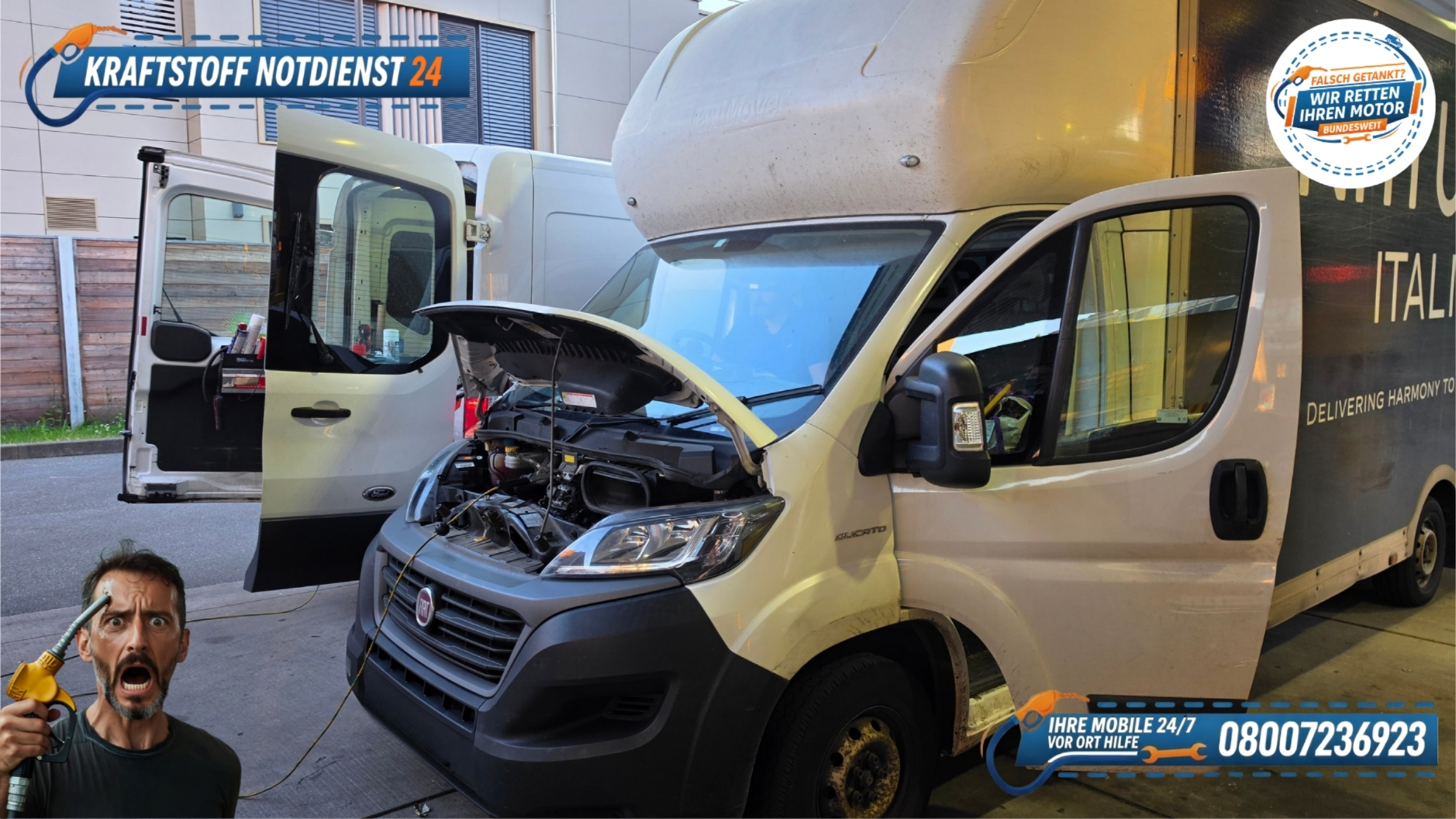 ⛽ Falsch getankt im Fiat Ducato? Schnelle Hilfe vor Ort in Fürth! 📞 08007236923