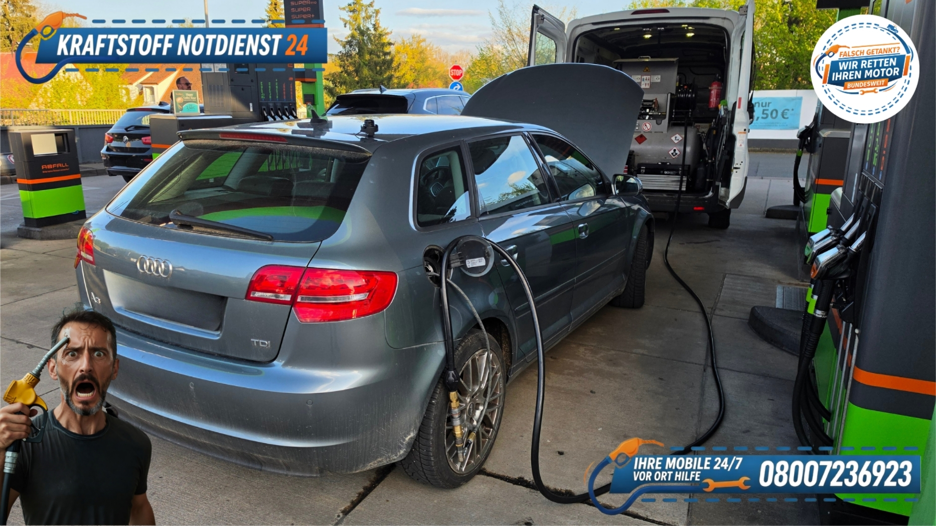 ⛽ Benzin statt Diesel in Schwabach getankt? Soforthilfe 📞 08007236923
