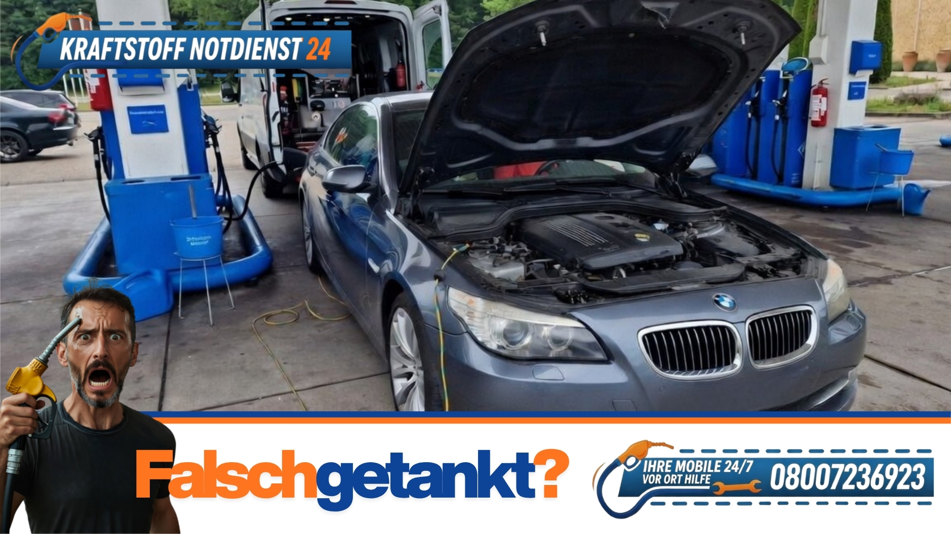 🚨 Falsch getankt in Würzburg: Diesel statt Benzin? Sofort-Hilfe vor Ort 📞 0800 7236923