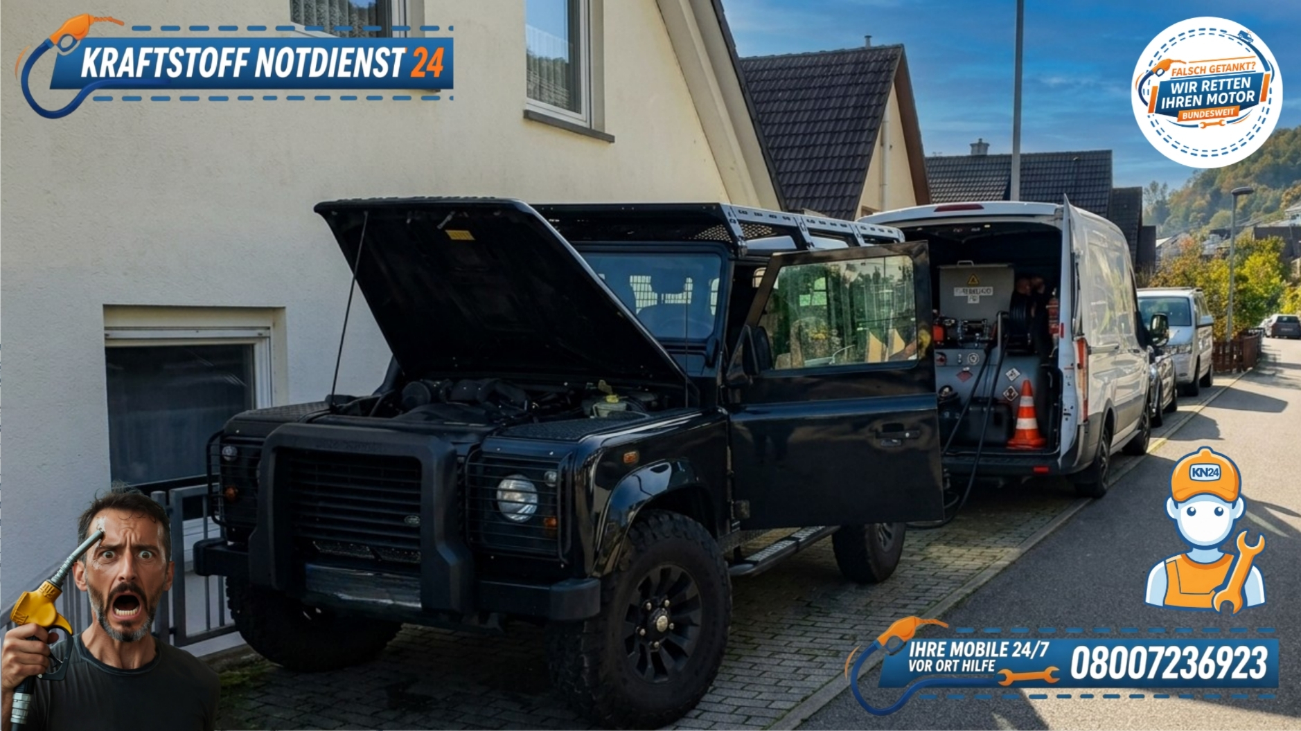 🚗 Land Rover Defender 110: AdBlue statt Diesel getankt in Pforzheim? 📞 08007236923