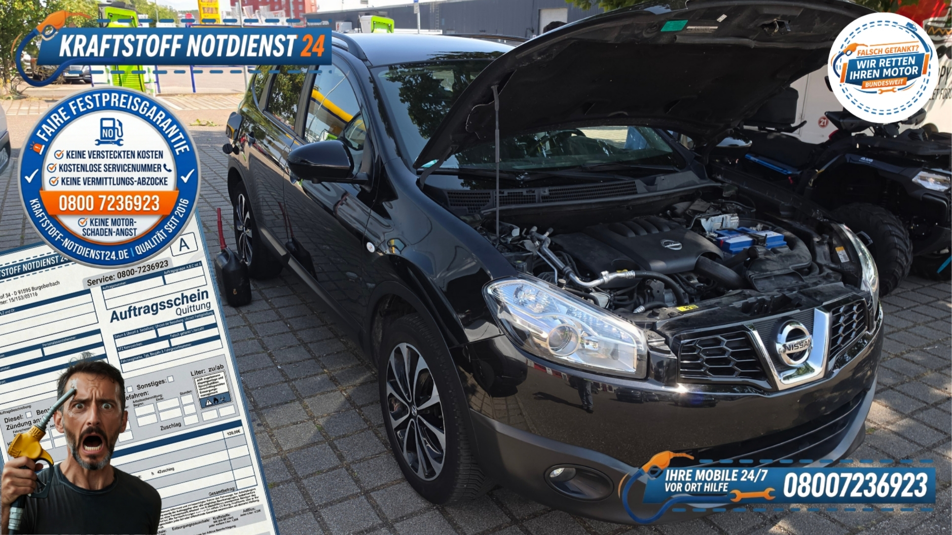 🚗 Nissan Qashqai: Falsch getankt in Sinsheim? 📞 08007236923