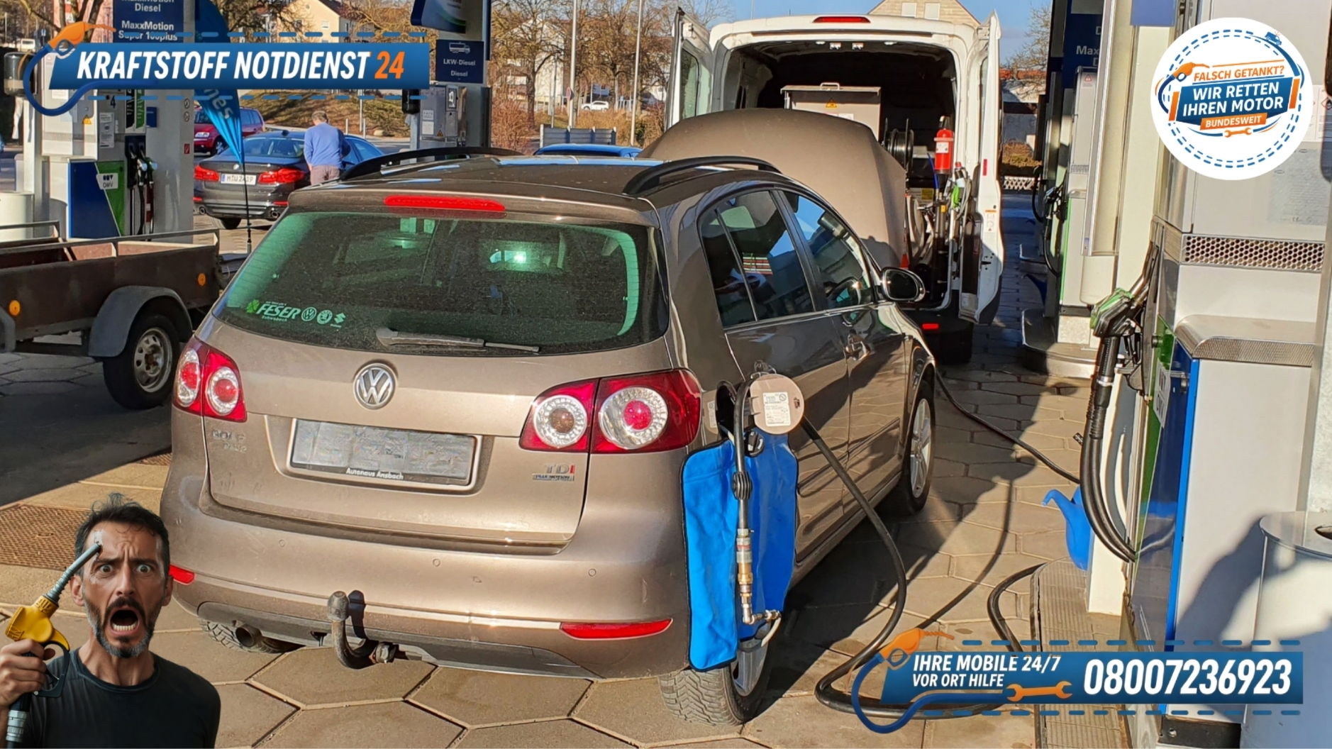 ⛽ VW Golf falsch getankt in Nürnberg und abgepumpt! 📞 08007236923