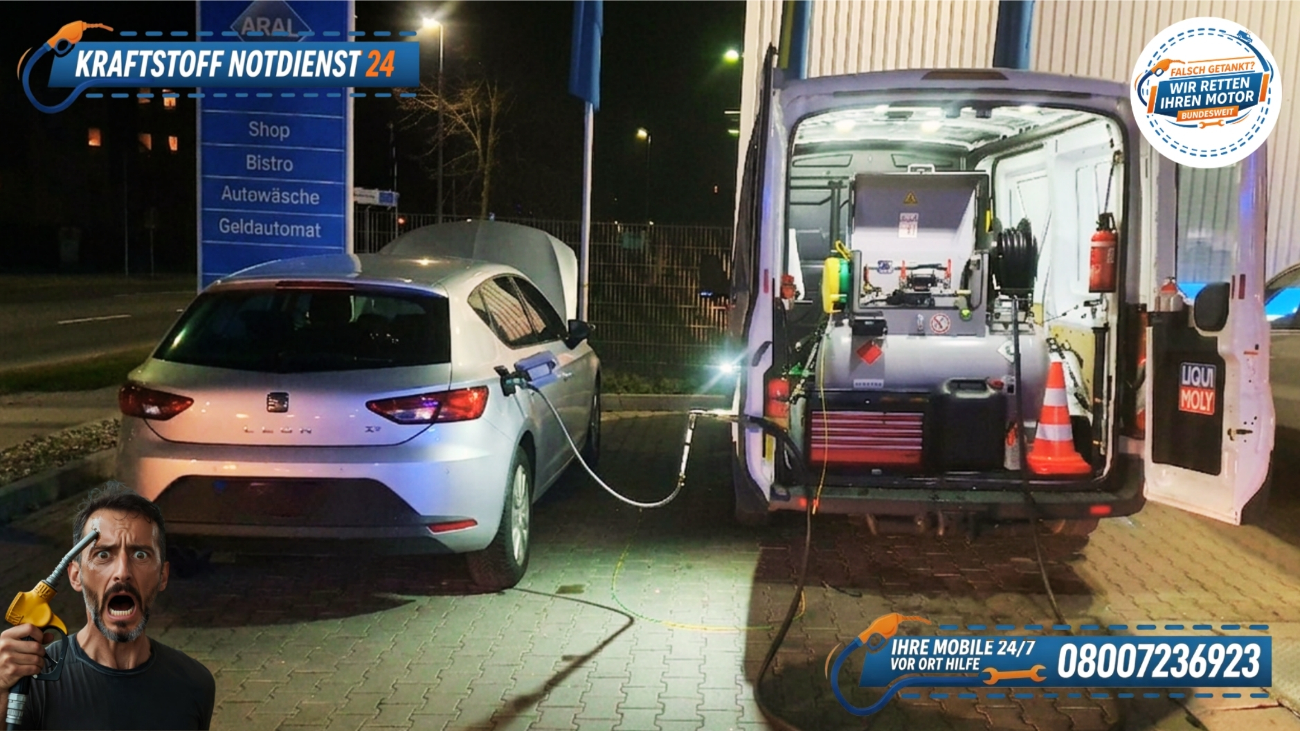 ⛽ Seat Leon falsch getankt in Sulzbach an der B14? Schnelle Hilfe ohne Werkstatt-Zwang! 📞 08007236923