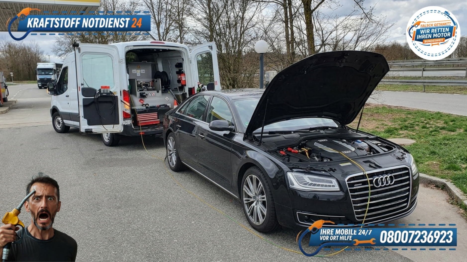 ⛽ Kraftstoff-Notdienst für Audi A8 in Regensburg: Falsch getankt? 📞 08007236923
