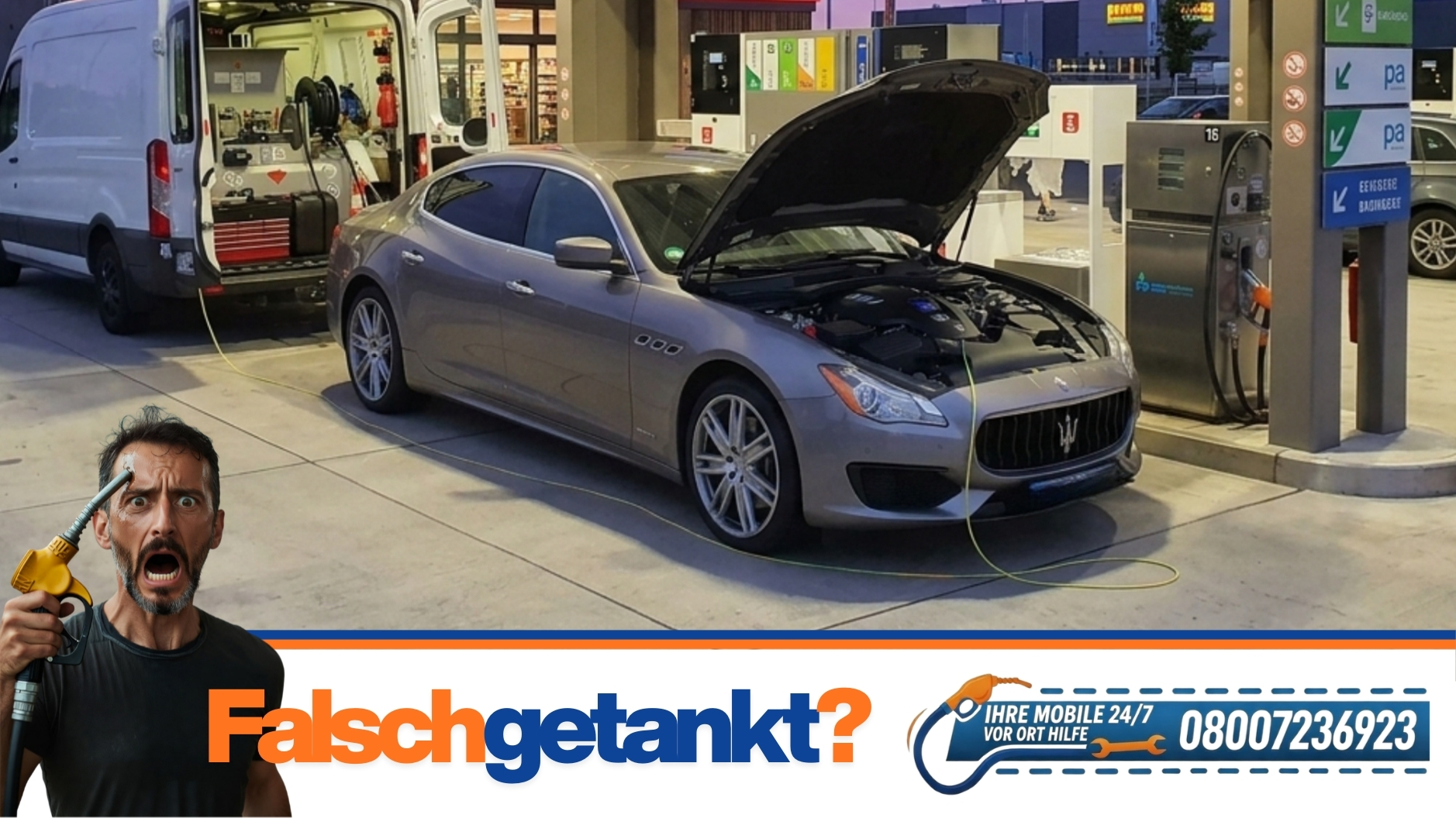 ⛽ Diesel statt Benzin getankt in Dingolfingen, Schnelle Hilfe 📞 08007236923