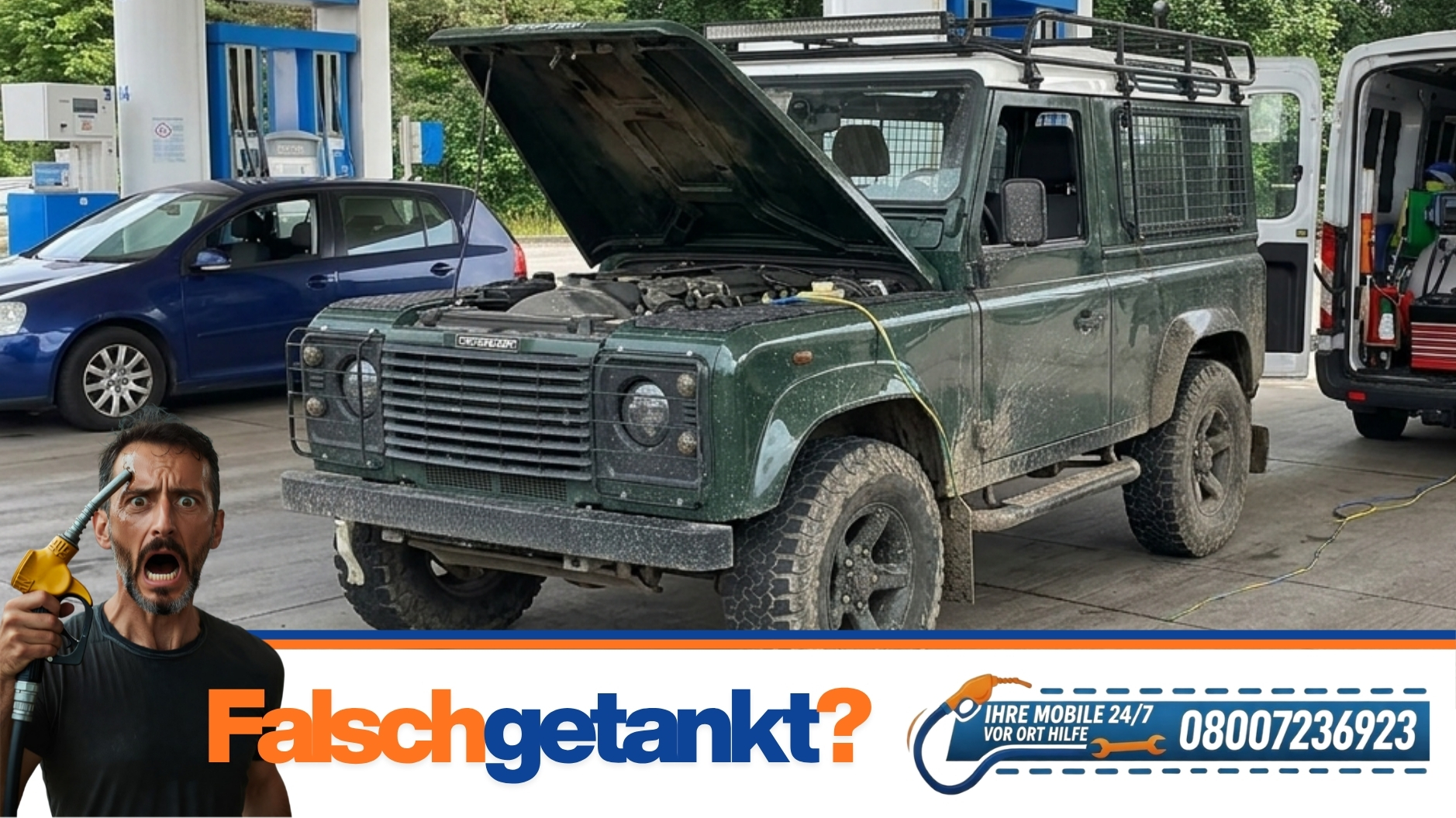 ⛽ Falsch getankt in Mühlhausen? Soforthilfe an B2 und A8 📞 08007236923