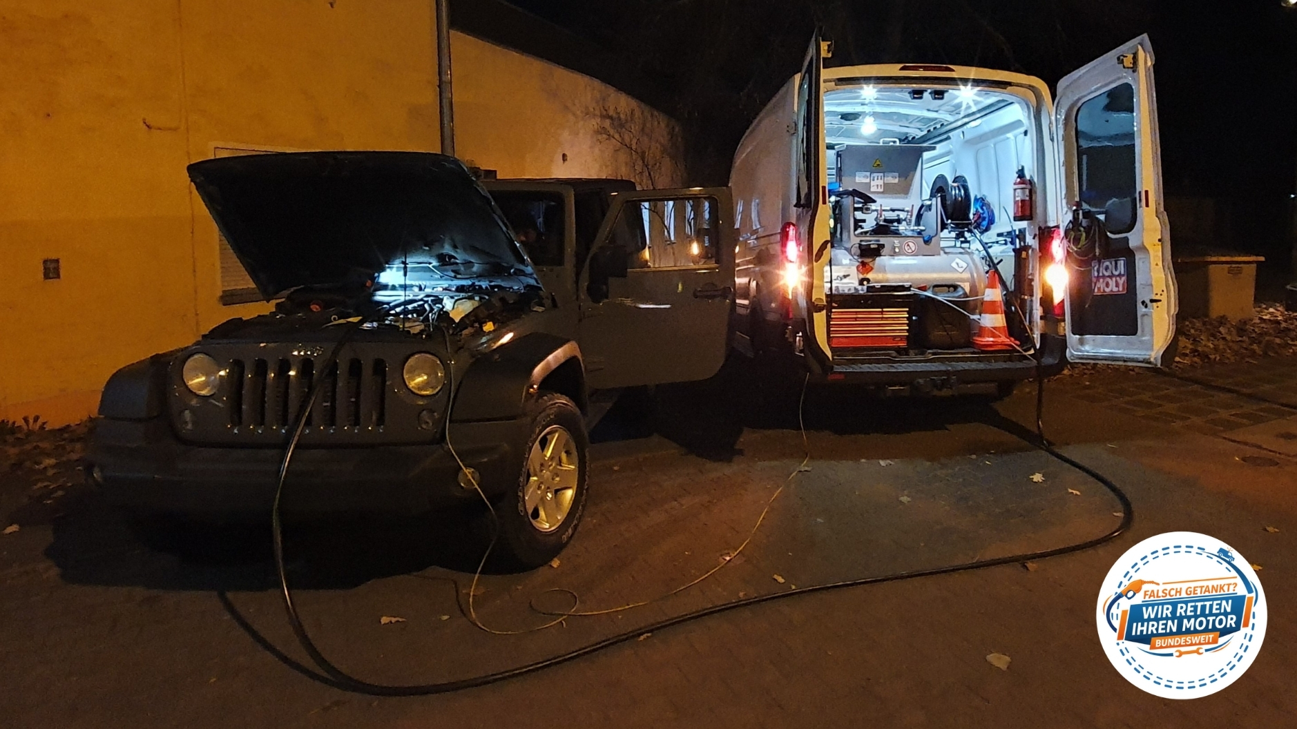 ⛽ Diesel statt Benzin getankt im Jeep Wrangler? Falschtanken 24/7 Hilfe 📞 08007236923