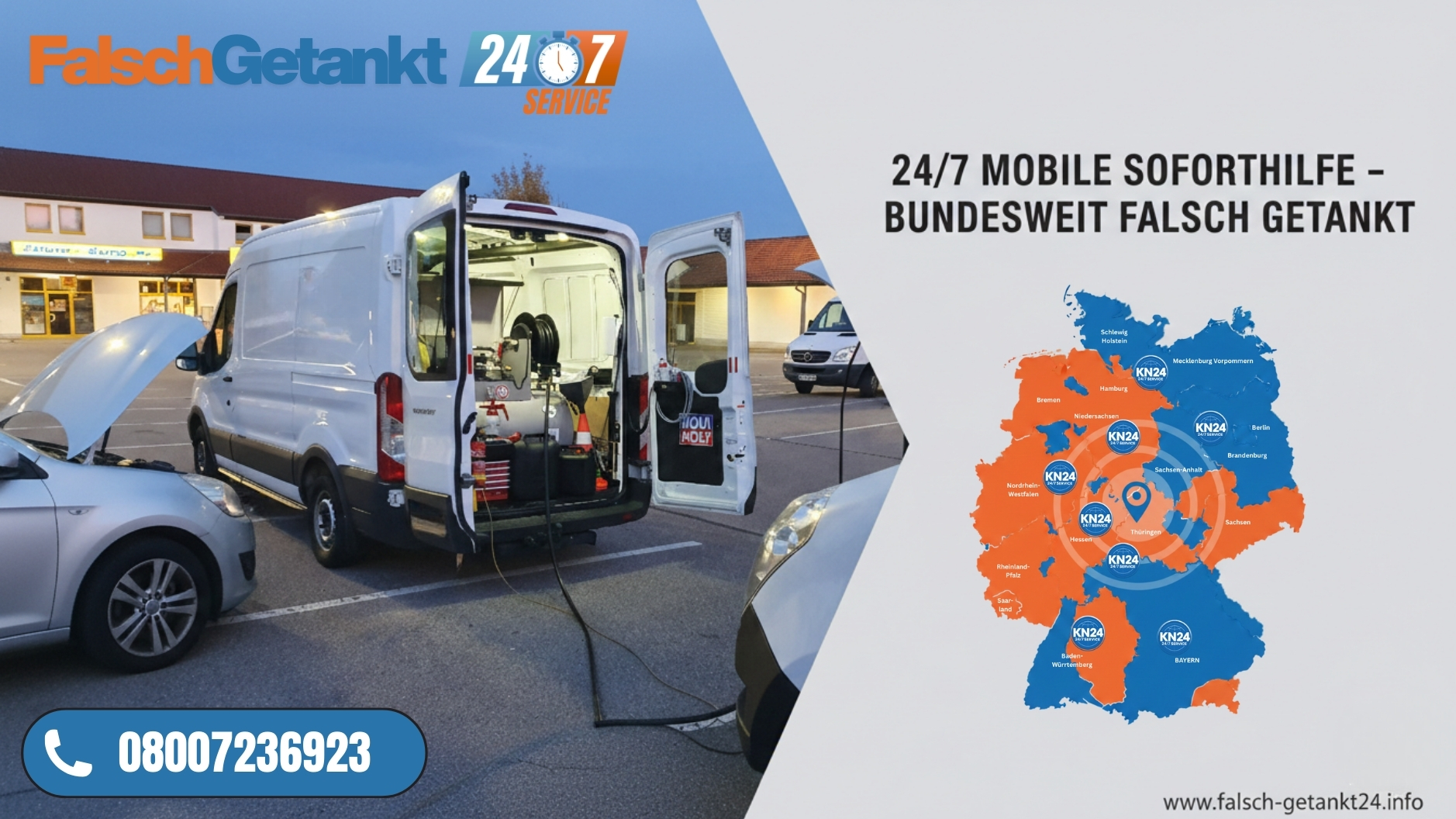 🚨 Benzin in Diesel getankt & abgepumpt in Nürnberg, 24/7 Soforthilfe 📞 08007236923 🛠️