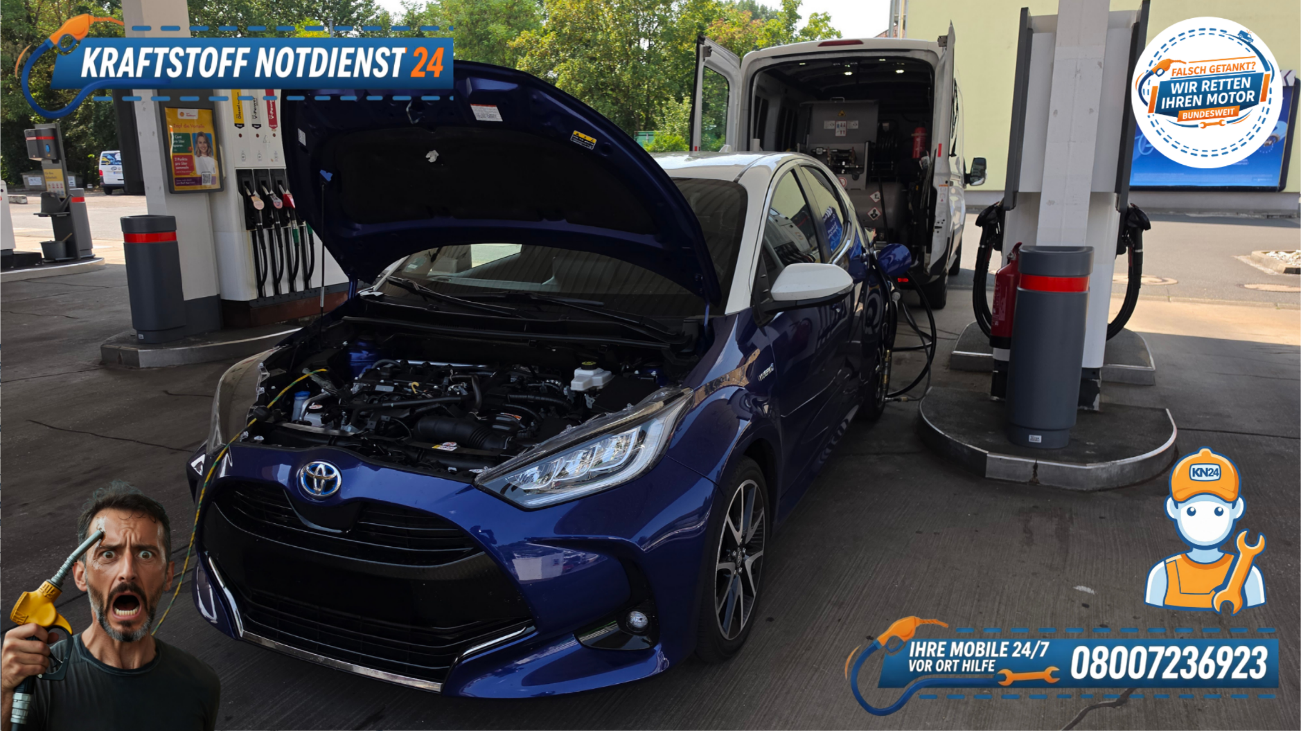 🚗 Toyota Yaris: Diesel statt Benzin falsch getankt in Nürnberg? 📞 08007236923