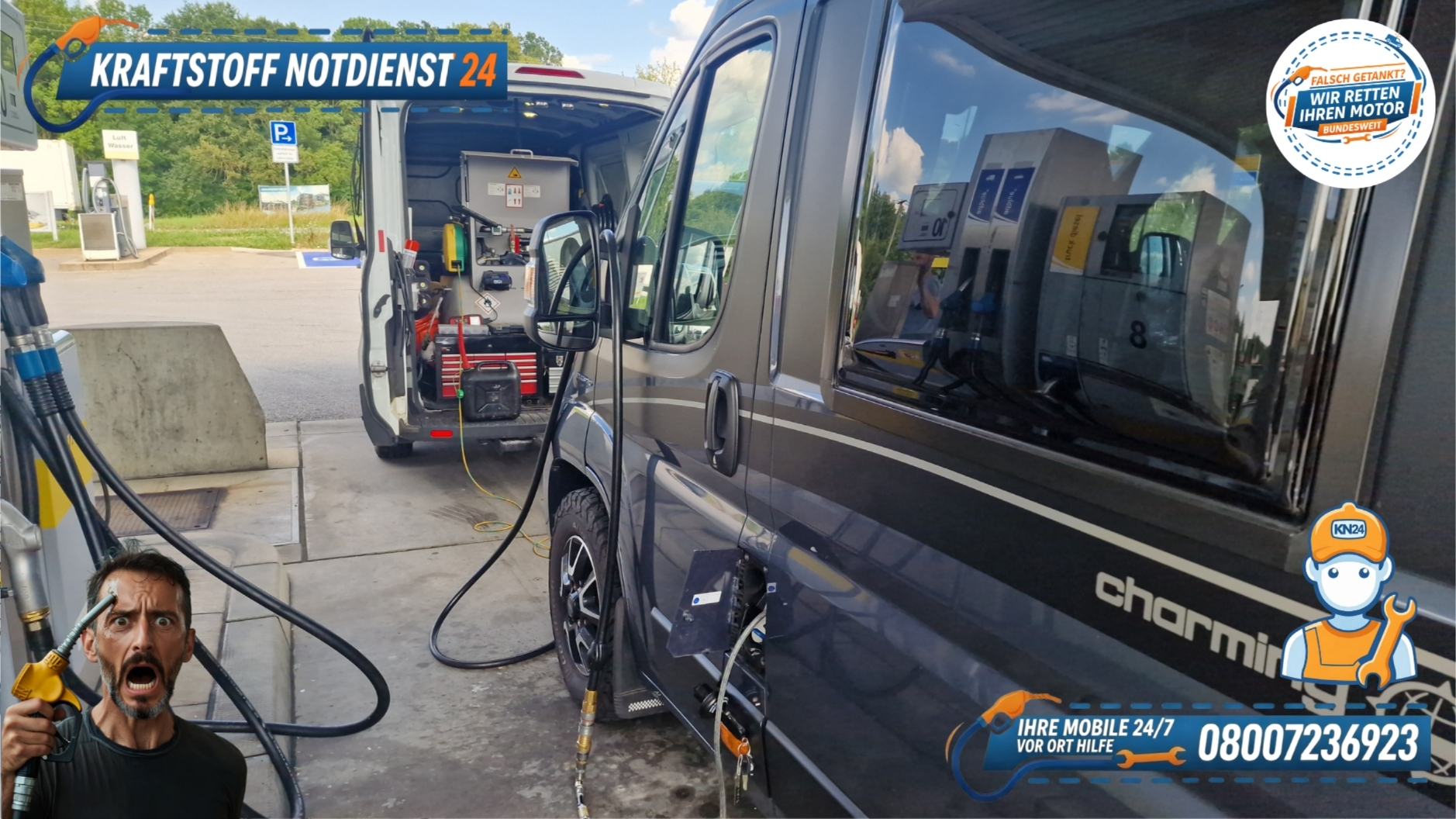 🚐 Wohnmobil falsch getankt: Benzin statt Diesel? 📞 08007236923