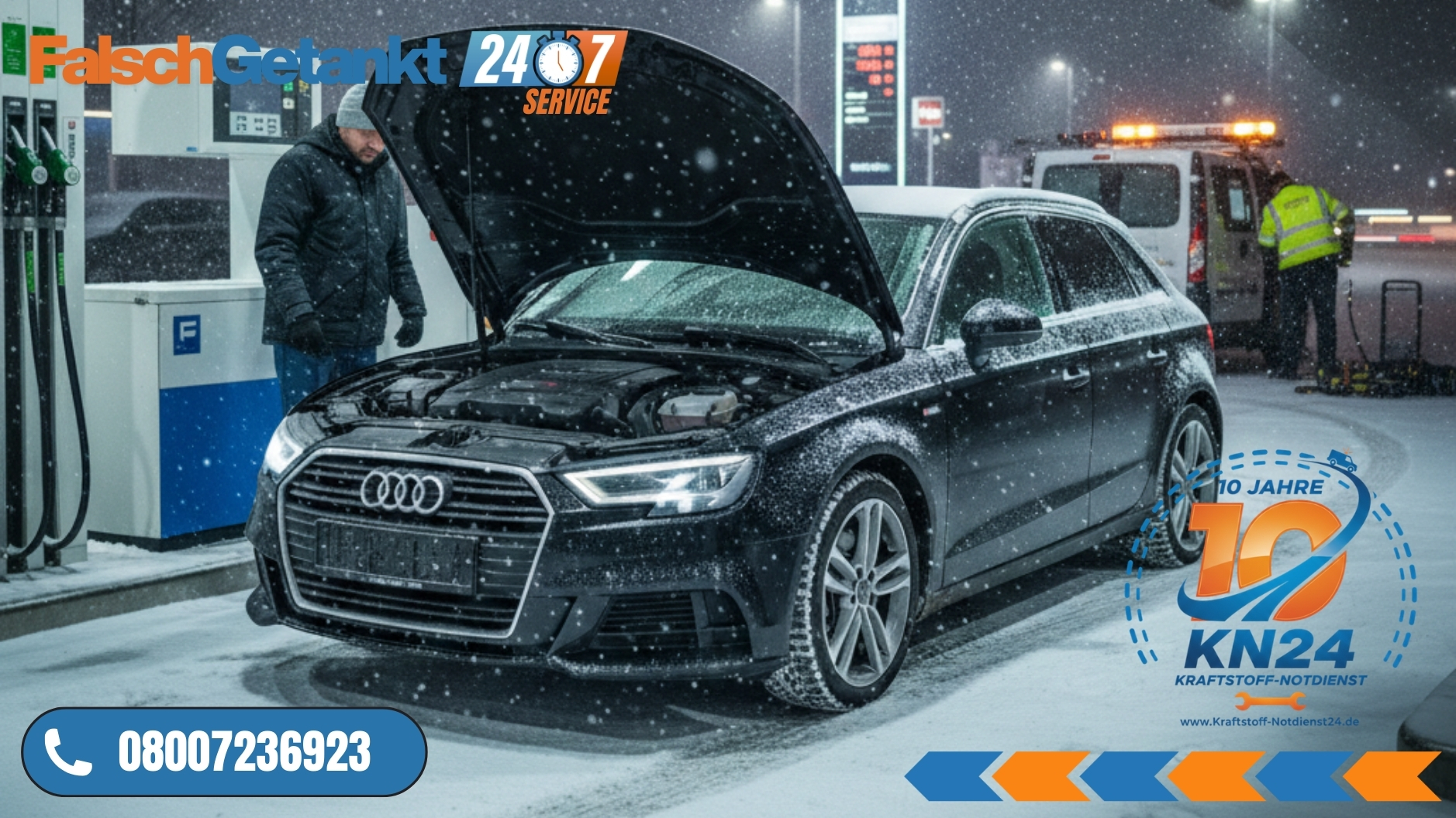 ⛽ Ups, falsch getankt in Augsburg? Deine 24/7 Soforthilfe in Schwaben! 📞 08007236923 🛠️