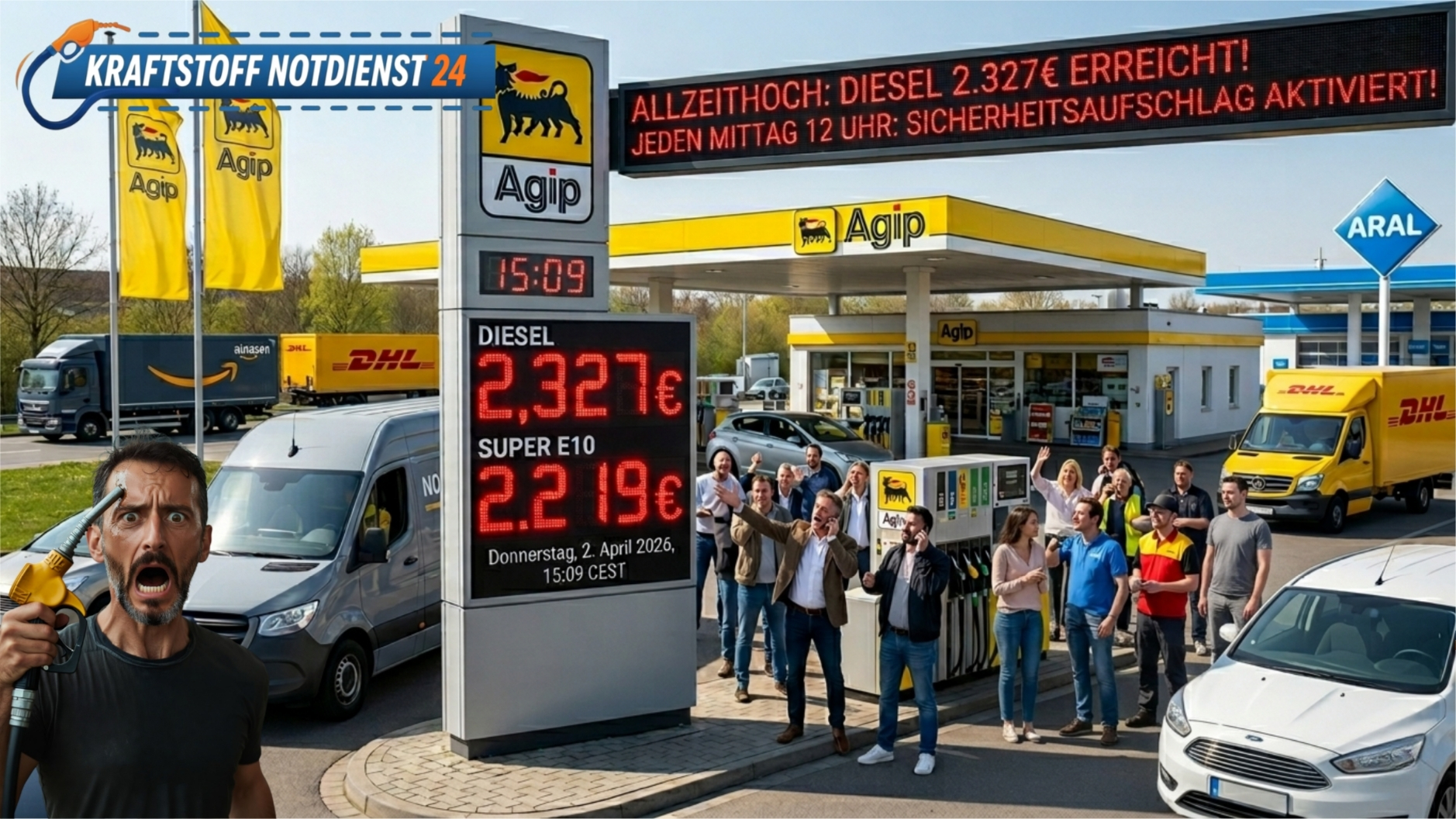 ⛽🛑 Schock an der Zapfsäule: Diesel bricht mit 2,327 € alle Rekorde, Benzin zieht gnadenlos nach! 📞 0800 7236923