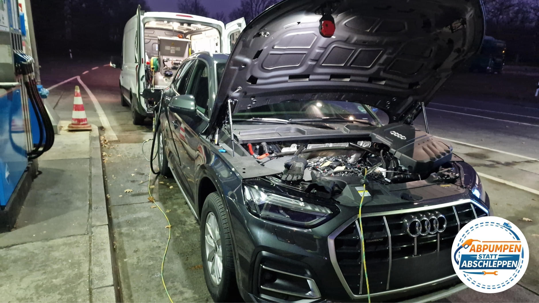 ⛽ Falsch getankt an der Raststätte Ohrenbach (A7)? Audi Motor gerettet 📞 08007236923