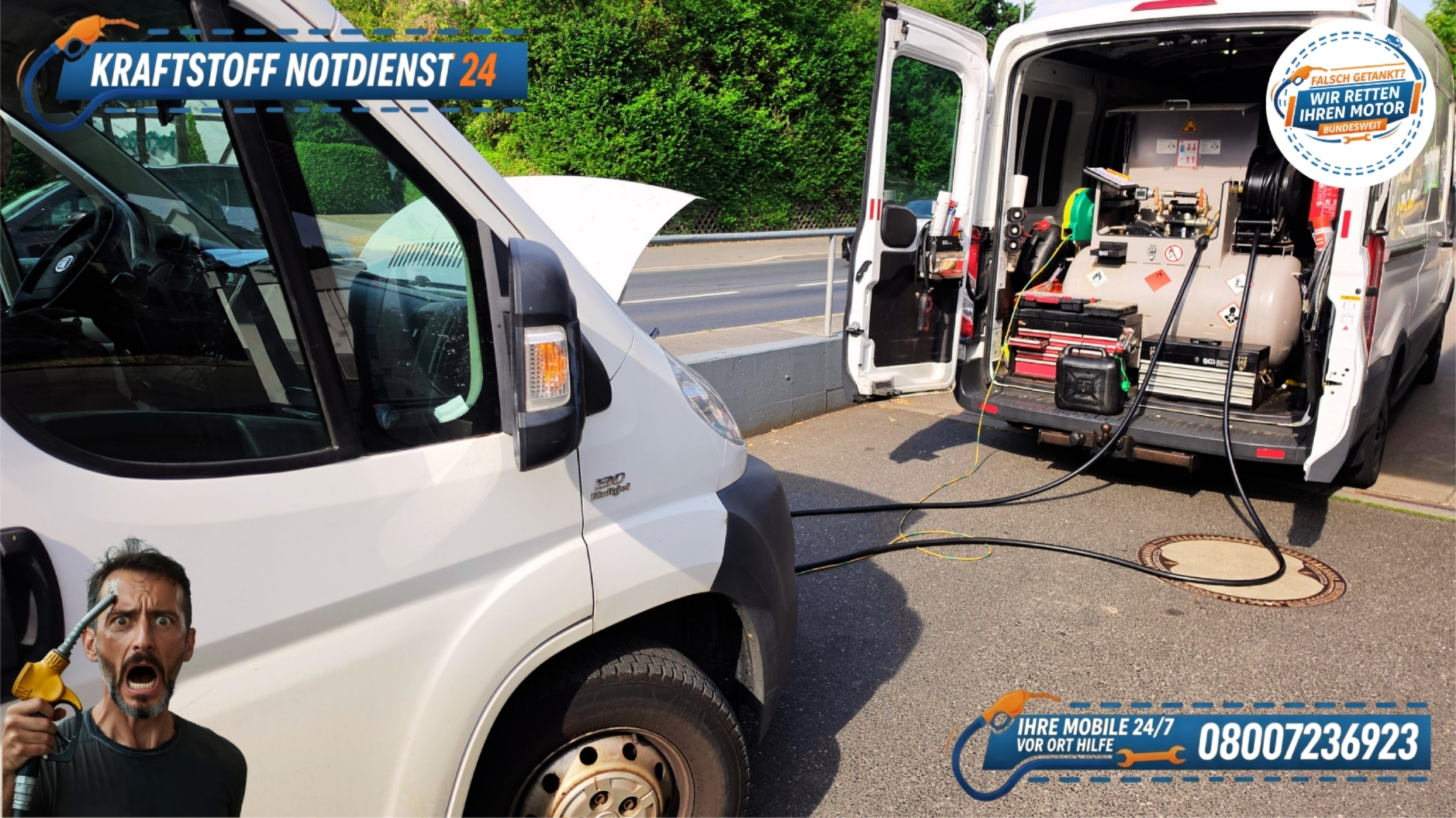 🚐 Fiat Ducato: Falsch getankt in Kitzingen? 📞 08007236923