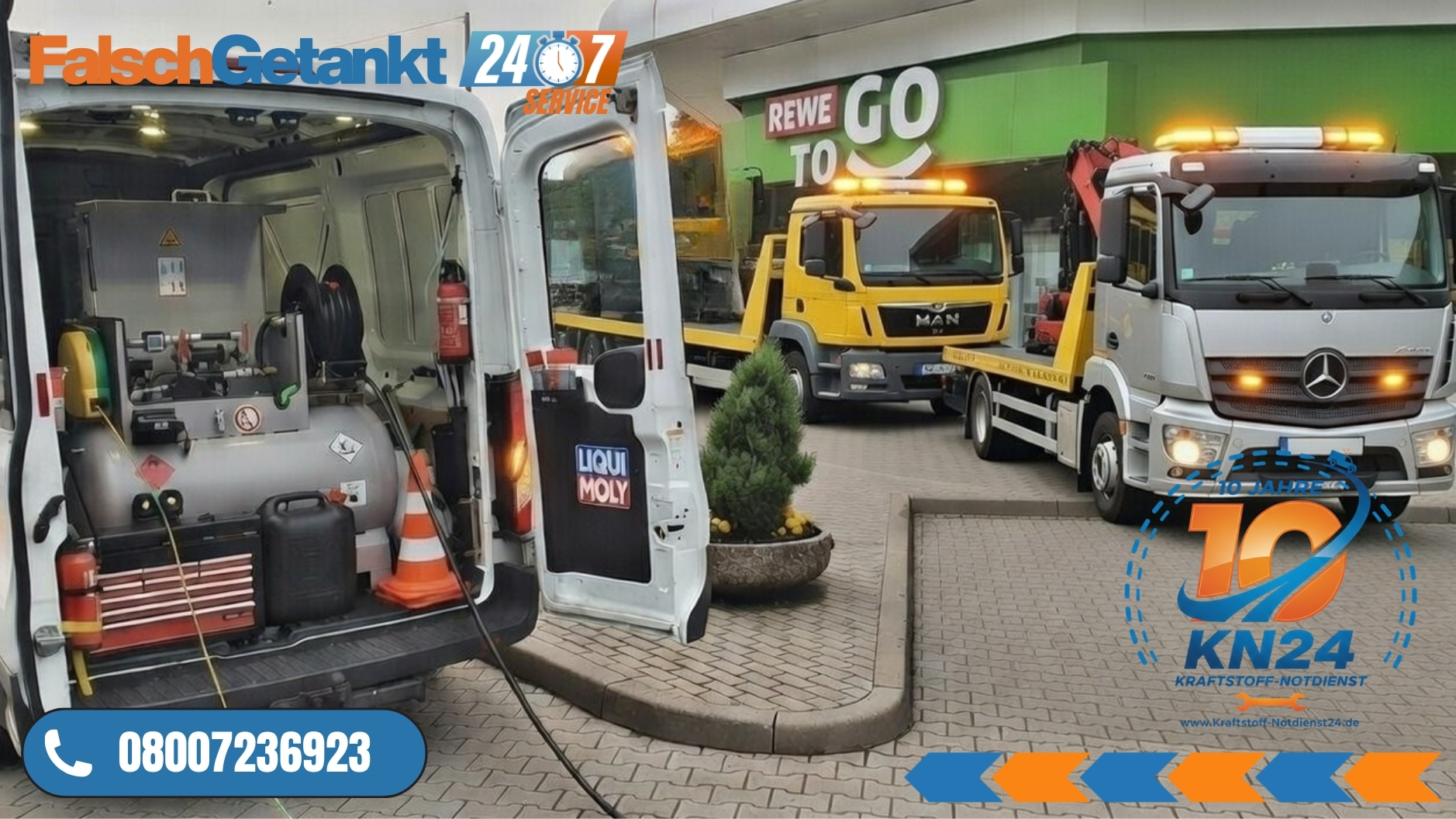 ⛽ Falsch Getankt? Hol Dir vor Ort Hilfe, Experten-Service als Ergänzung zum ADAC! 📞 08007236923