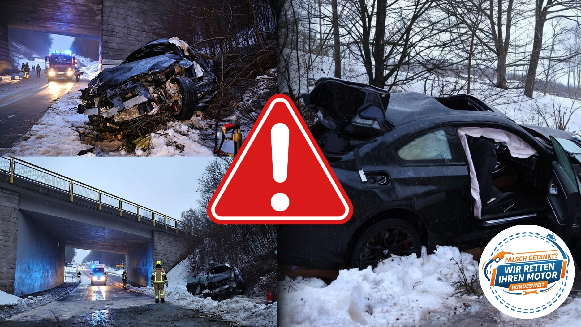 ⛽ Spektakulärer Unfall auf der B14 bei Ansbach: BMW stürzt von Brücke
