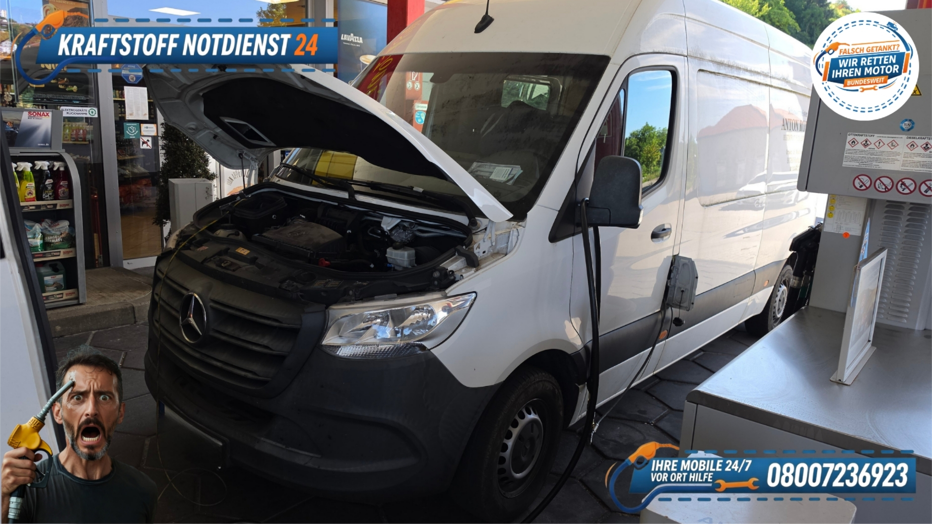 🛻 Mercedes Sprinter: Falsch getankt in Eichstätt? 📞 08007236923