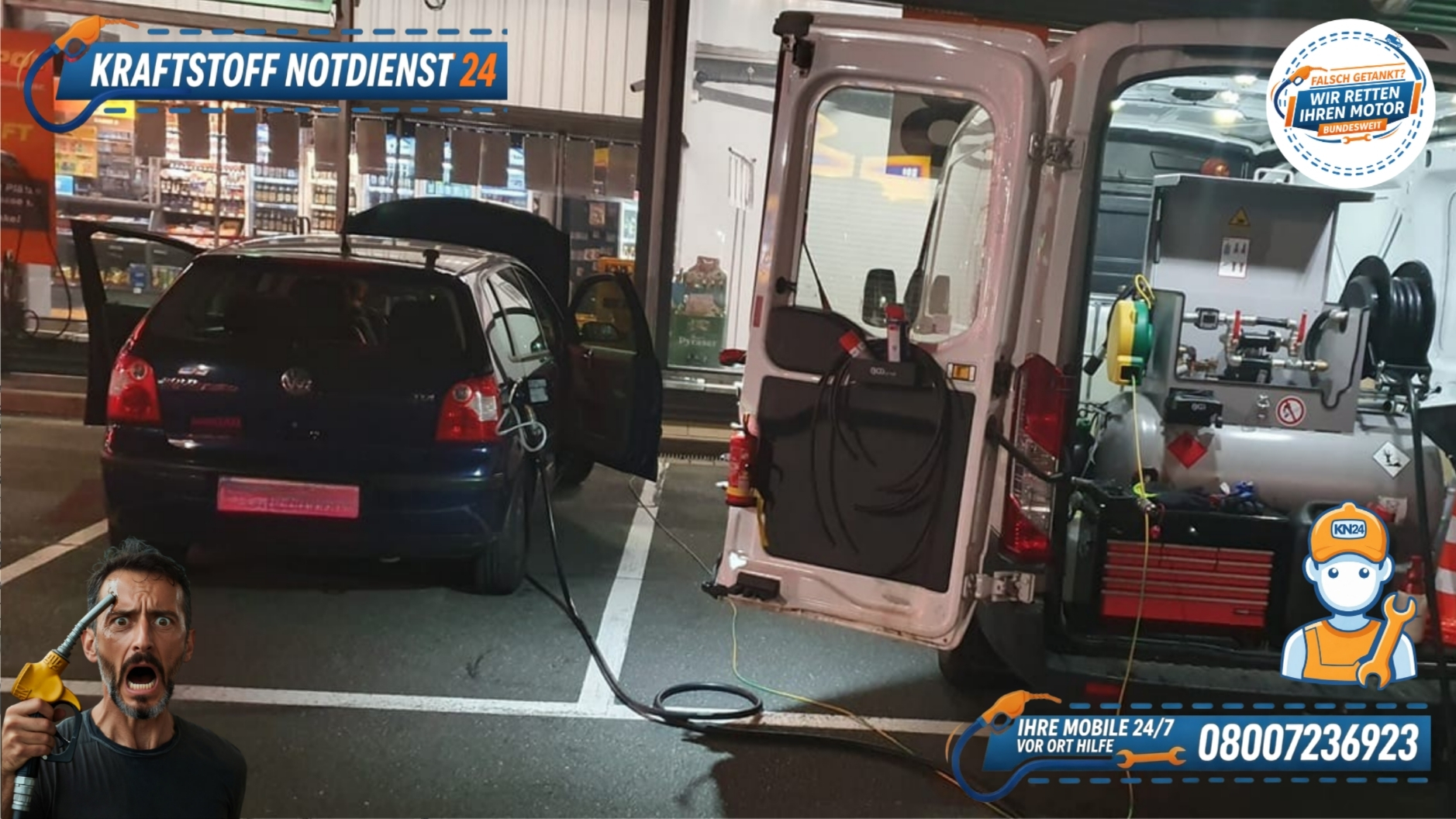 🚗 VW Polo: Diesel statt Benzin getankt in Nürnberg? 📞 08007236923
