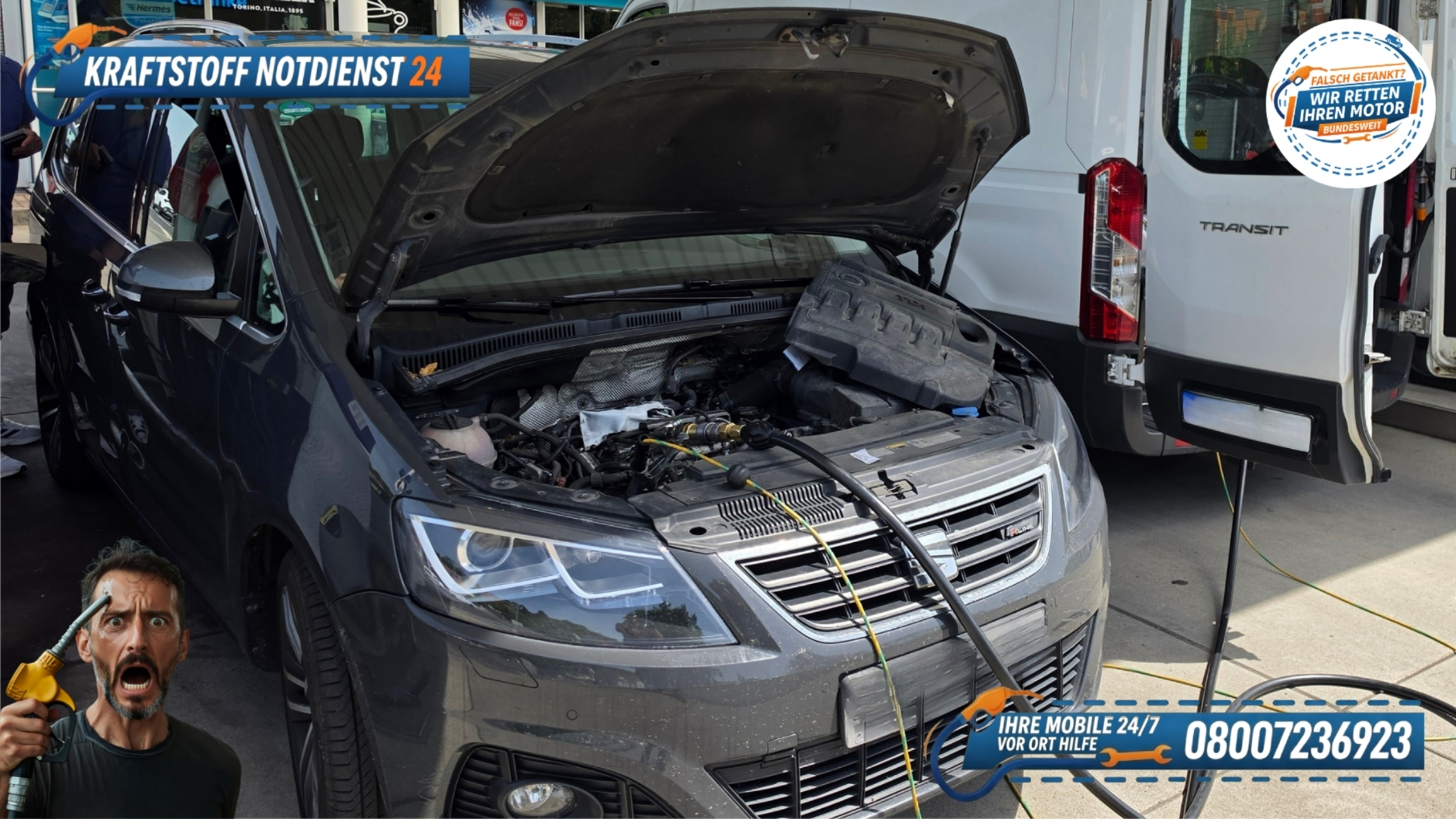 ⛽ Seat Alhambra falsch getankt in Würzburg? Schnelle Hilfe ohne Werkstatt-Zwang! 📞 08007236923