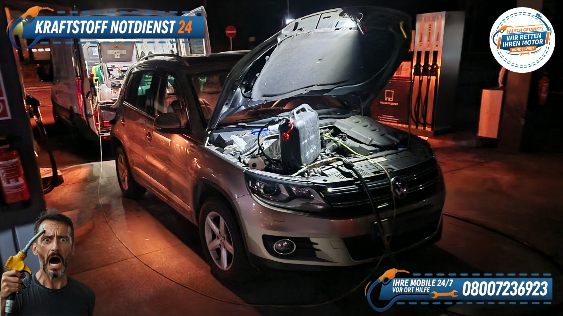 🛻 VW Tiguan: AdBlue falsch getankt am Rasthof Frankenhöhe? 📞 08007236923