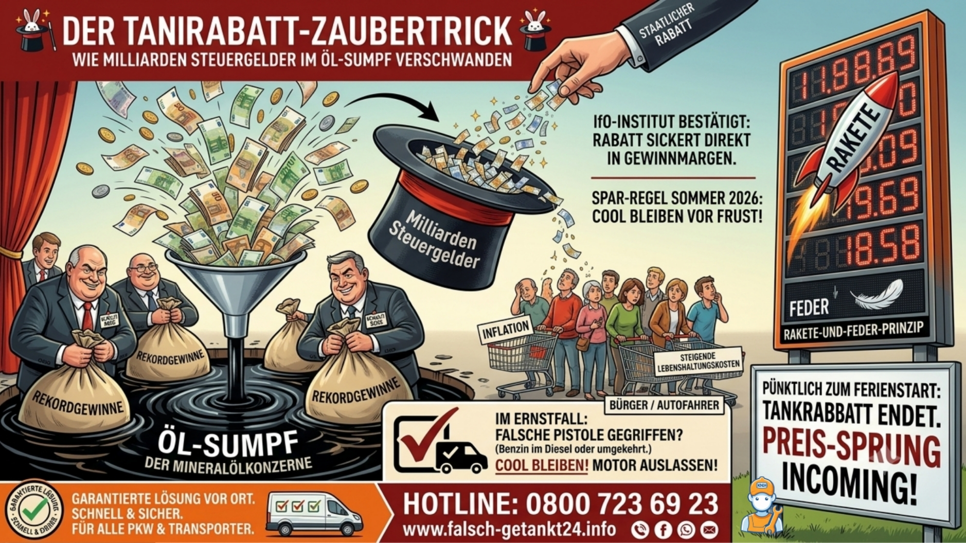⛽ Der große Tankrabatt-Zaubertrick: Wie Milliarden Steuergelder im Öl-Sumpf verschwanden 📞 08007236923