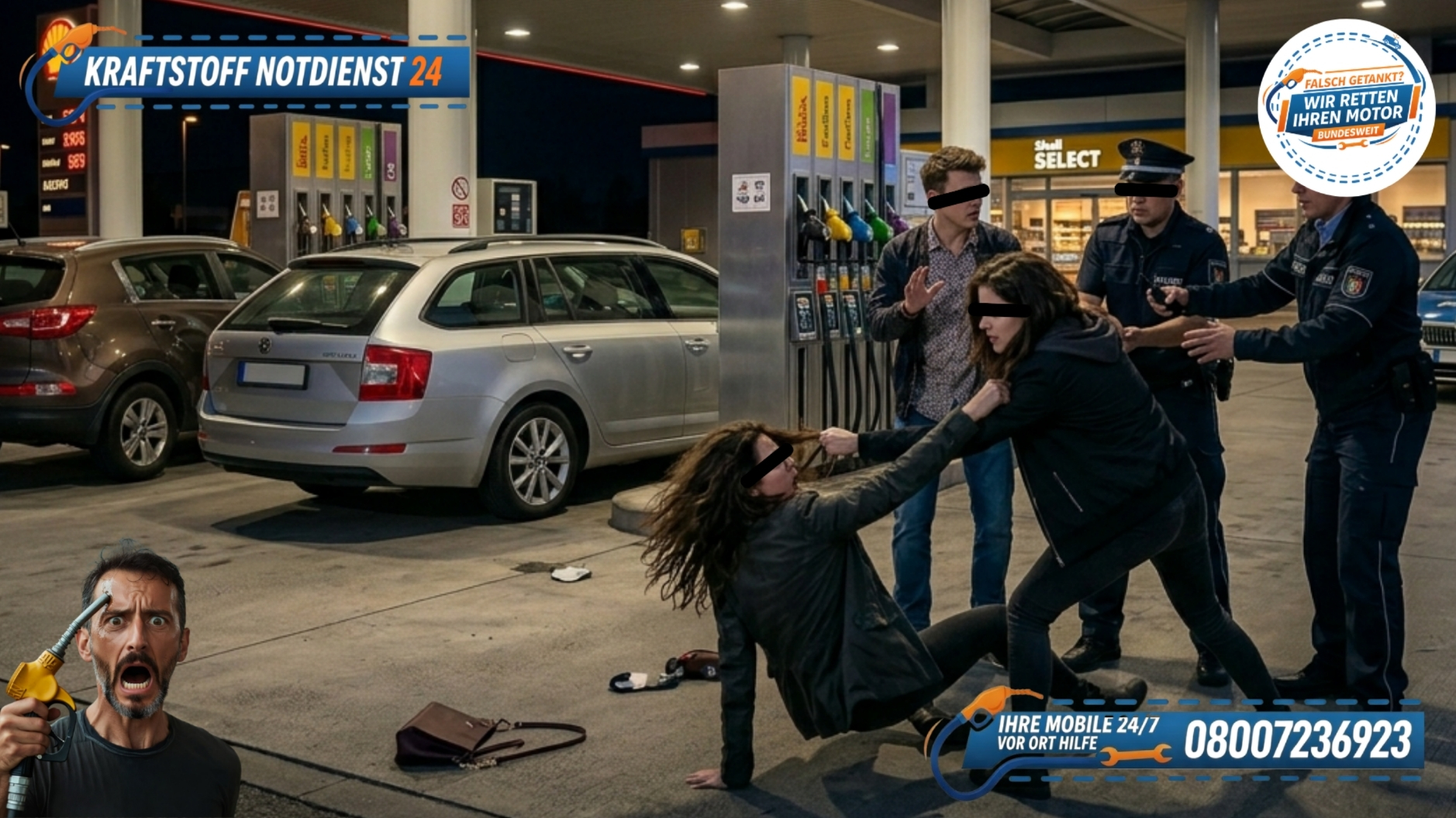 ⛽ Aus der Rubrik „GZSZ an der Zapfsäule“: Wenn der Kraftstoff-Notdienst zum unbeteiligten Zeugen beim Beziehungs-Totalschaden wird 🍿🎬 📞 08007236923