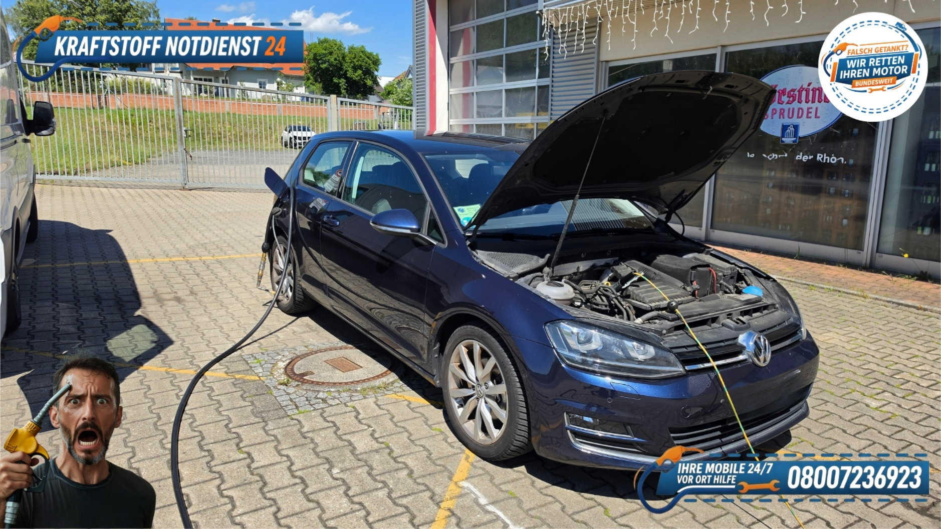 ⛽ VW Golf falsch getankt in Geiselwind? Diesel in Benziner gefahren! 📞 08007236923