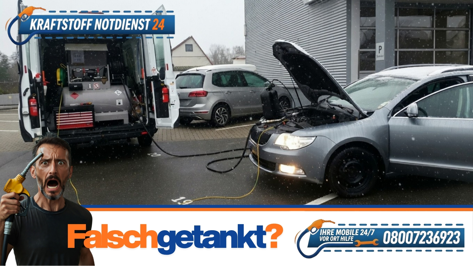 ⛽ Benzin statt Diesel falsch getankt in Insingen? 24/7 Mobiler Notdienst! 📞 0800 7236 923