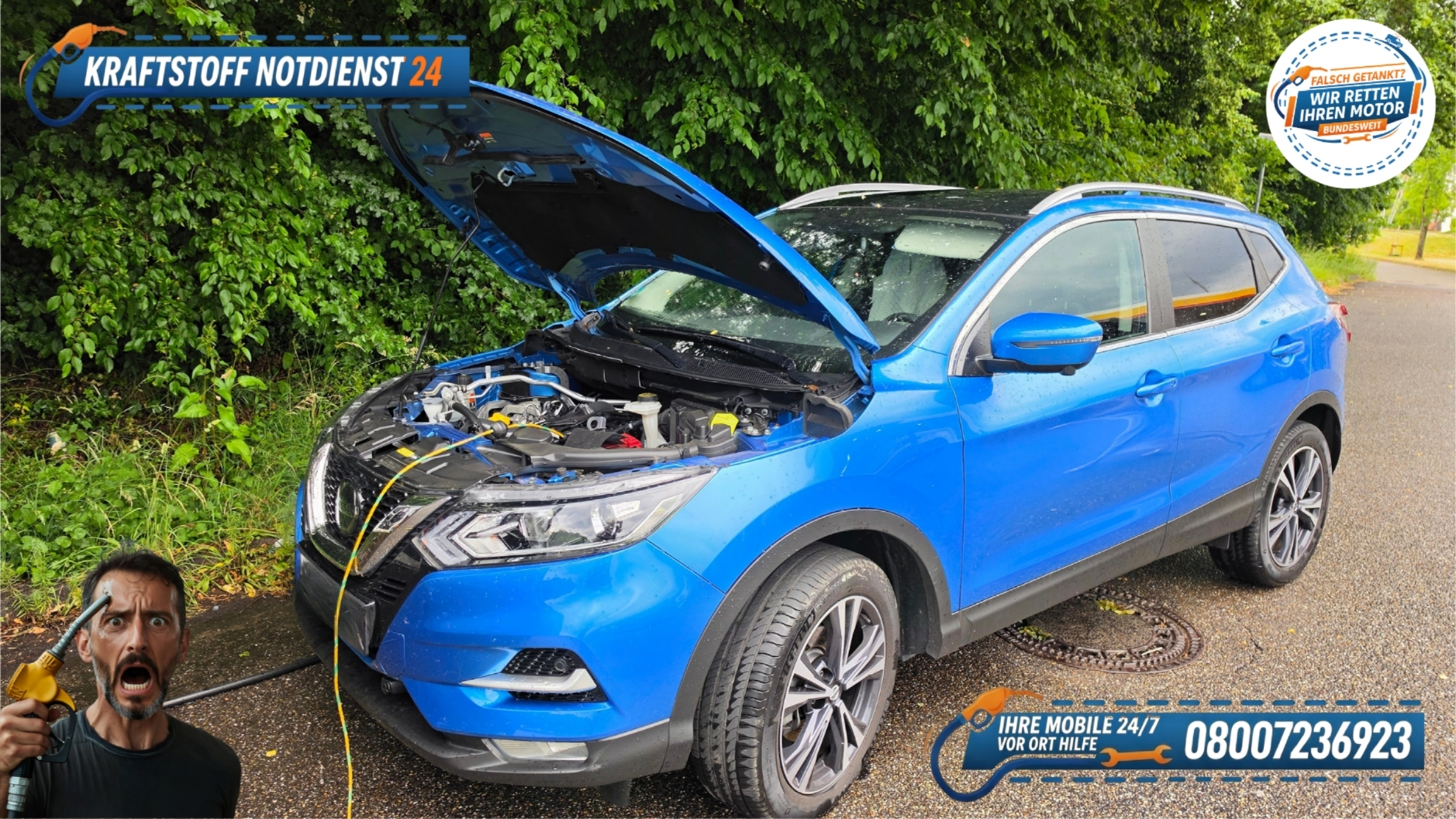 ⛽ 24/7 Mobile Soforthilfe: Falsch getankt in Gaggenau & Umgebung 📞 08007236923