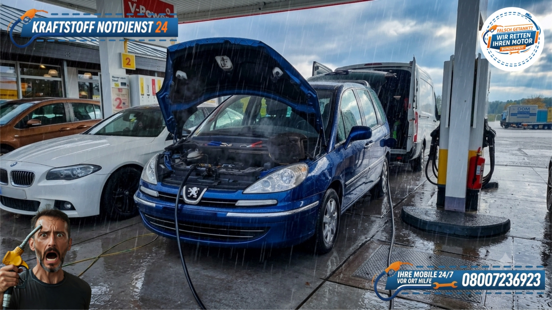 ⛽ Peugeot 807 falsch getankt in Nürnberg? Schnelle Hilfe vor Ort! 📞 08007236923