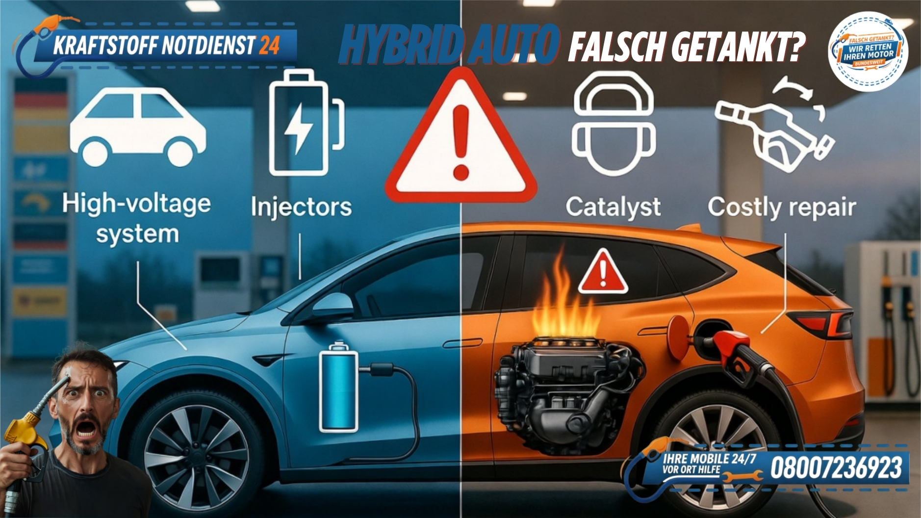 Falsch getankt bei Hybrid & Plug-in-Hybrid: Die teure Achillesferse moderner Motoren 📞 08007236923