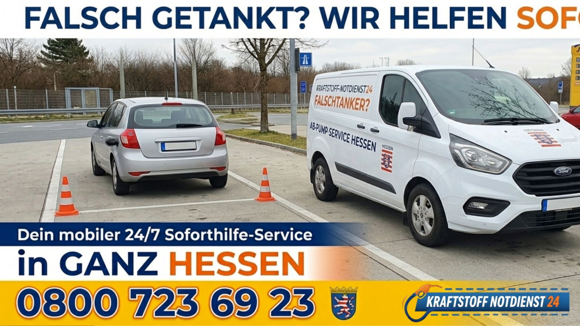 ⛽ Falschtanker Abpumpservice in Hessen: Deine mobile 24/7 Soforthilfe bei Fehlbetankungen